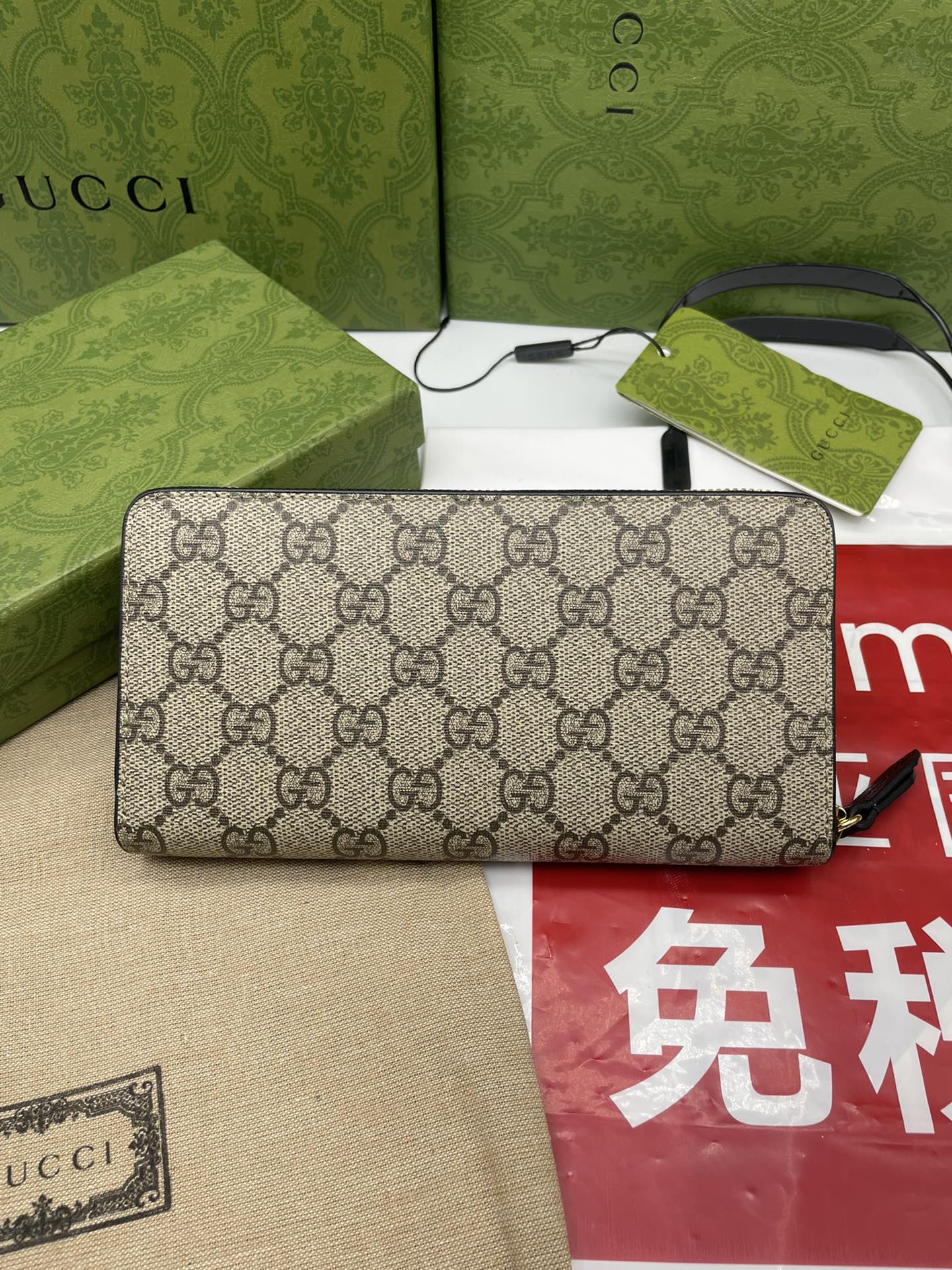 Gucci 高仿 GG Marmont黑色拼接拉鍊長夾 雙G標誌拉鍊款｜歐美奢侈品精品推薦