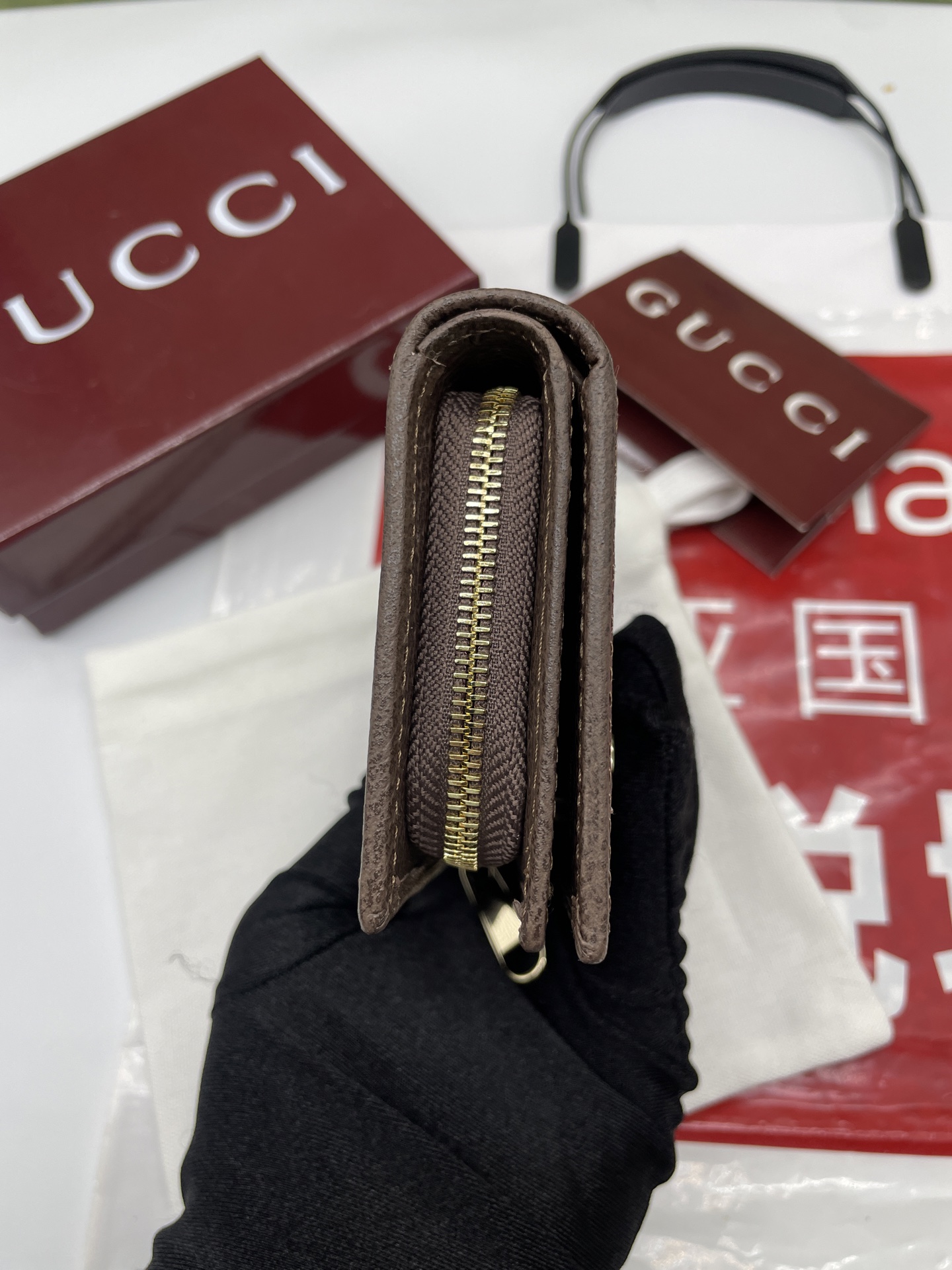 Gucci高仿Ophidia老花拉鍊短夾 百搭收納經典實用款｜歐美奢侈品精品推薦