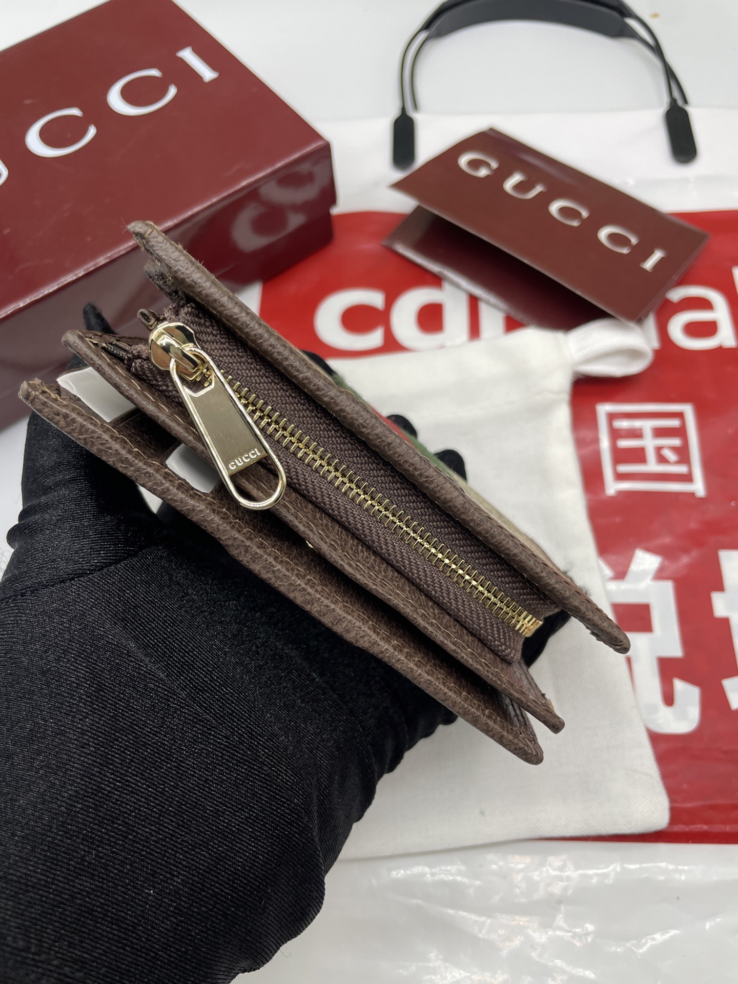 Gucci高仿Ophidia老花拉鍊短夾 百搭收納經典實用款｜歐美奢侈品精品推薦