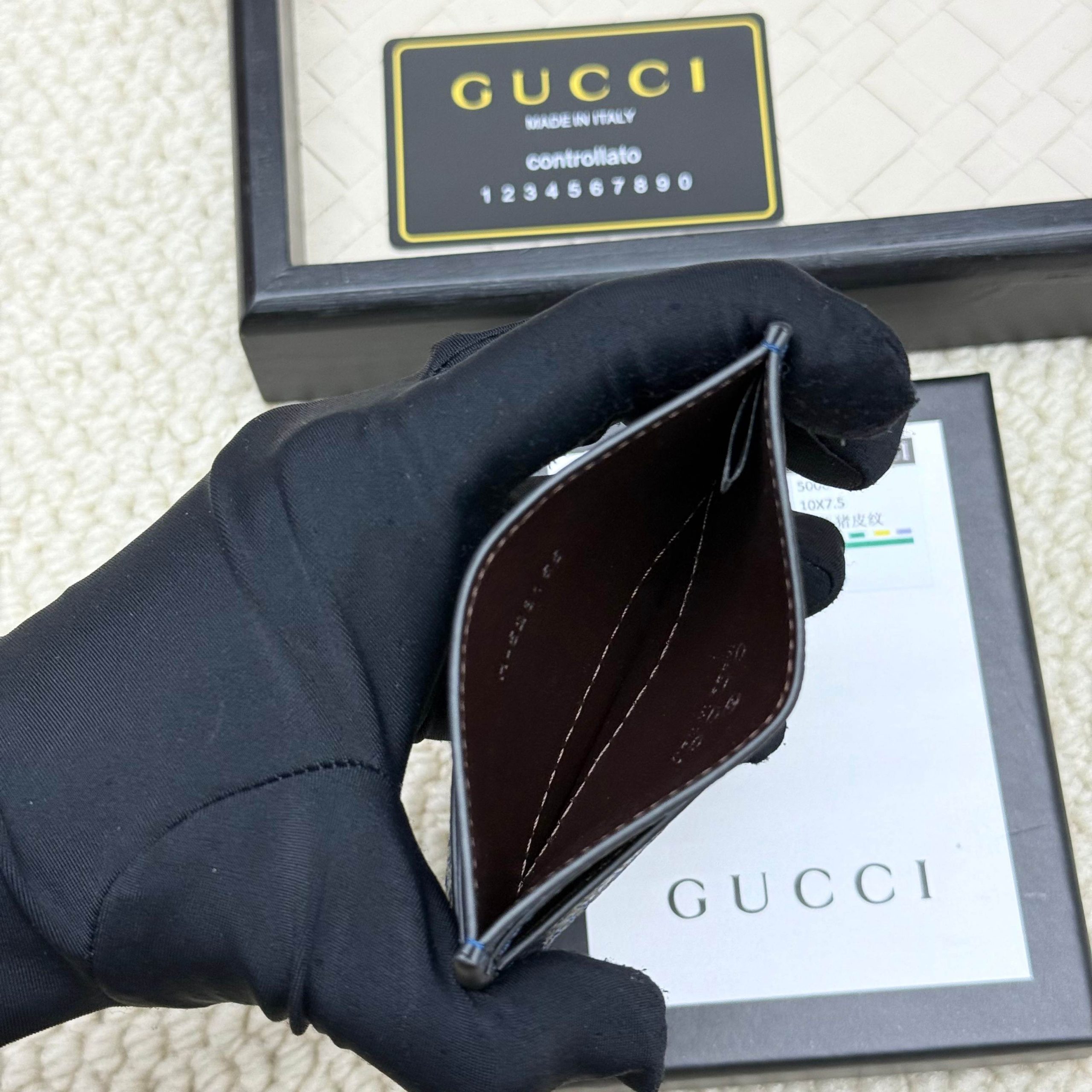 Gucci高仿Ophidia卡套 深藍老花帆布款 輕薄質感｜歐美奢侈品精品推薦