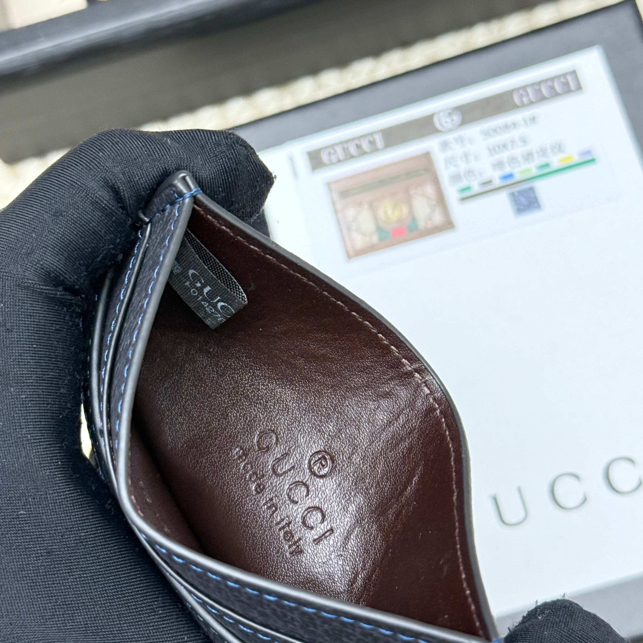 Gucci高仿Ophidia卡套 深藍老花帆布款 輕薄質感｜歐美奢侈品精品推薦