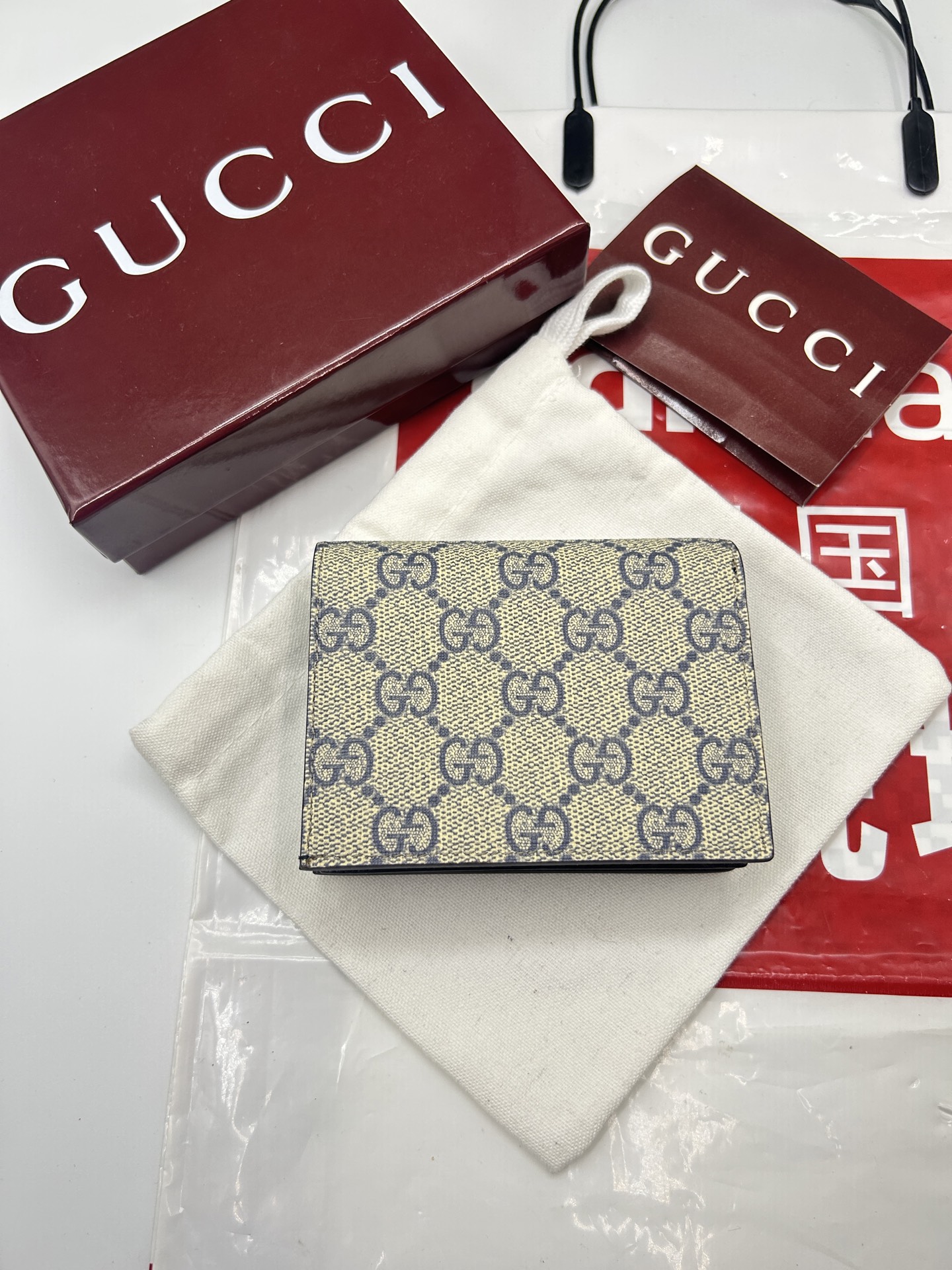 GUCCI高仿黑拼接老花短夾簡約耐看男生女生皆適合｜歐美奢侈品精品推薦