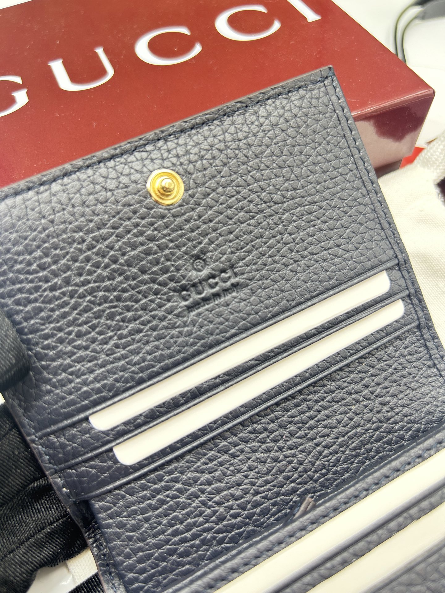 GUCCI高仿黑拼接老花短夾簡約耐看男生女生皆適合｜歐美奢侈品精品推薦