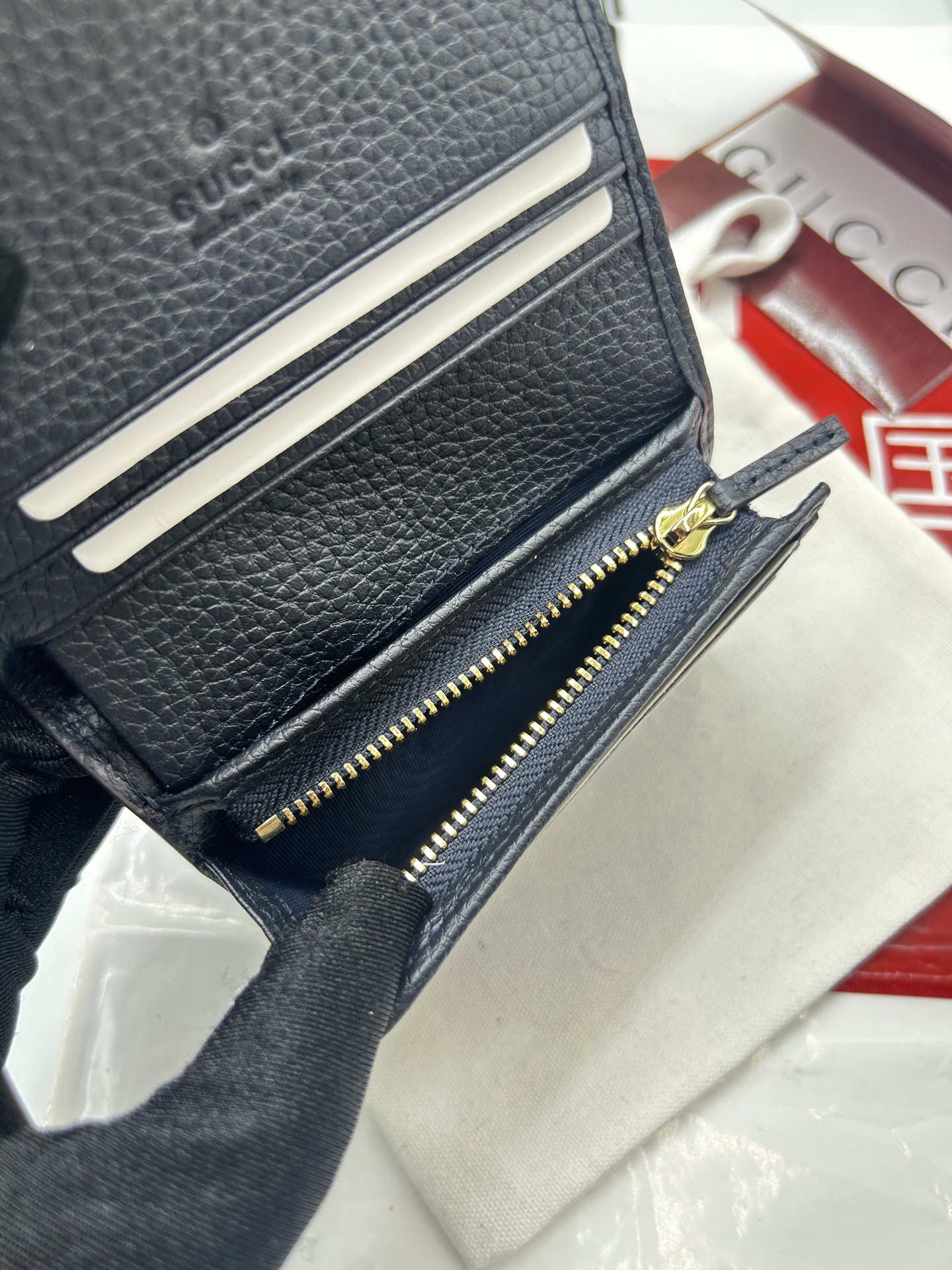 GUCCI高仿黑拼接老花短夾簡約耐看男生女生皆適合｜歐美奢侈品精品推薦