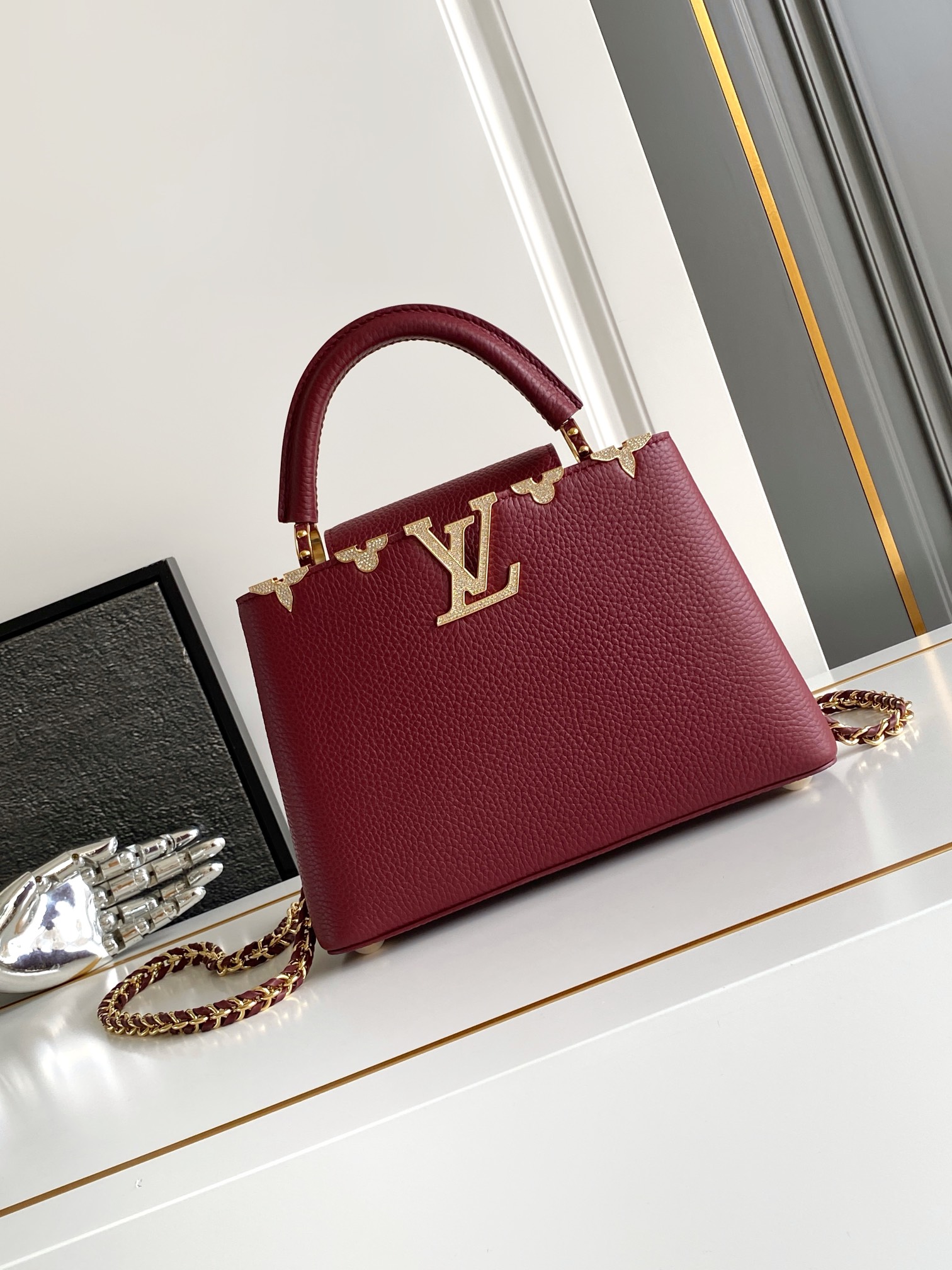 LV原單酒紅Capucines MM手提包 經典氣場復刻奢華款