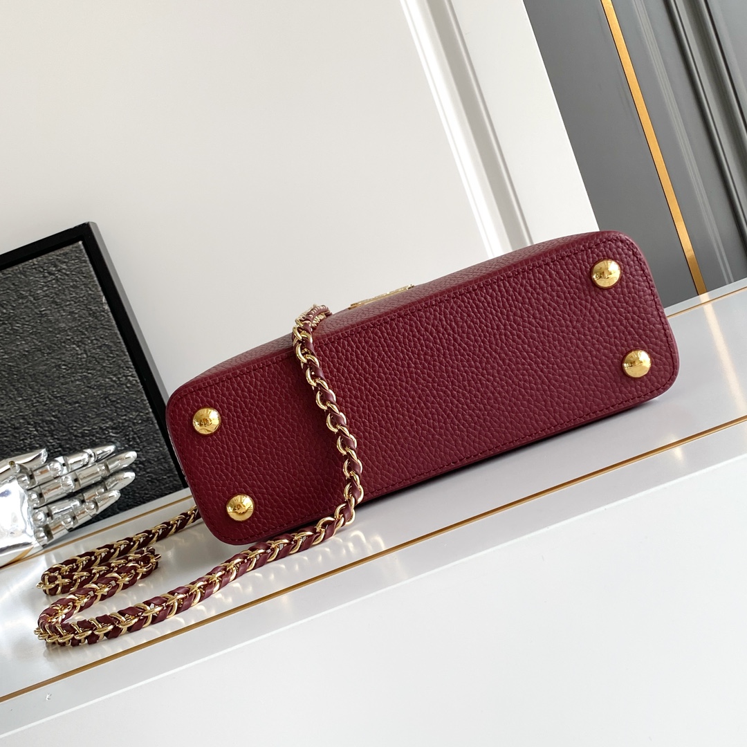 LV原單酒紅Capucines MM手提包 經典氣場復刻奢華款｜歐美奢侈品精品推薦