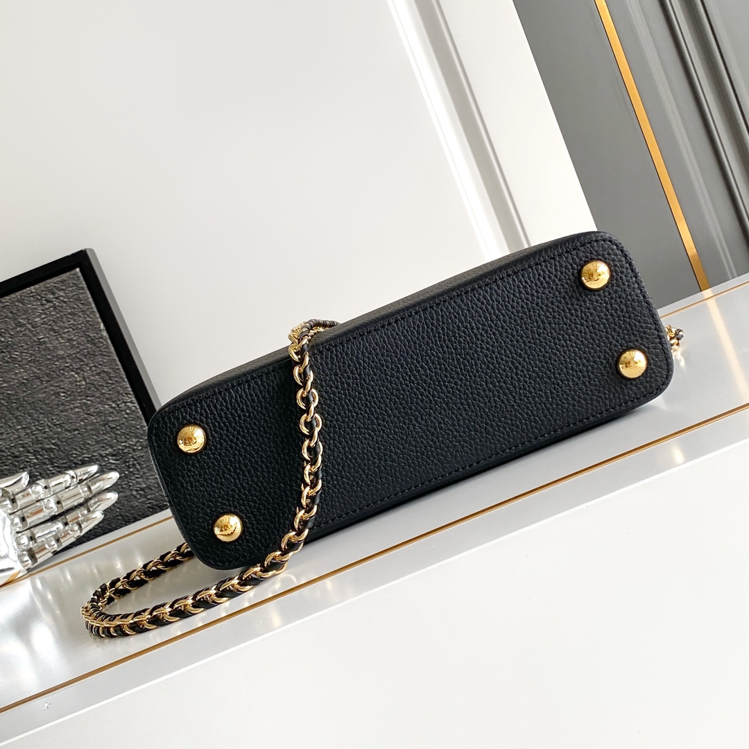 LV高仿黑色Capucines MM手提包 經典大容量都會女包｜歐美奢侈品精品推薦