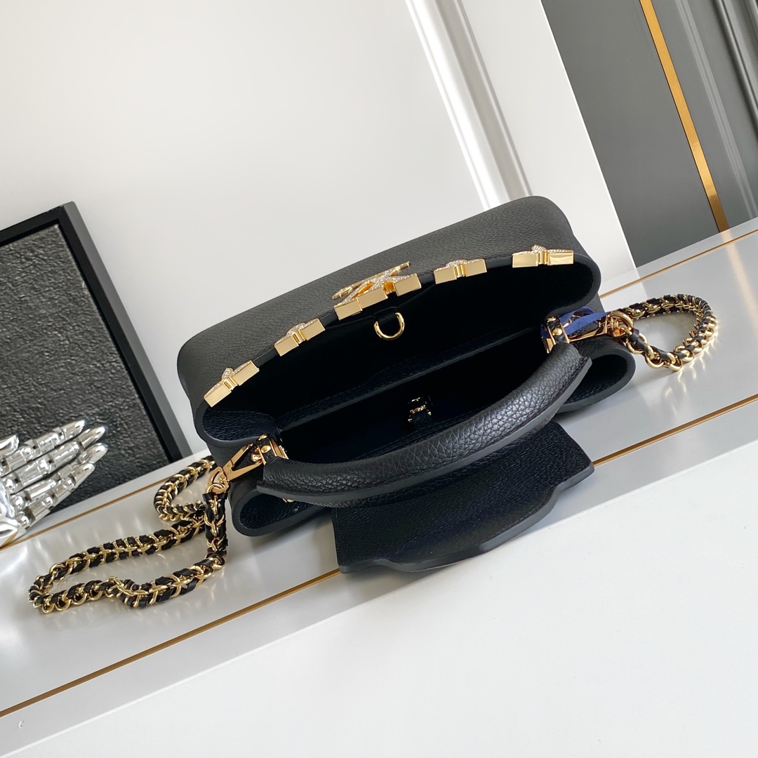 LV高仿黑色Capucines MM手提包 經典大容量都會女包｜歐美奢侈品精品推薦