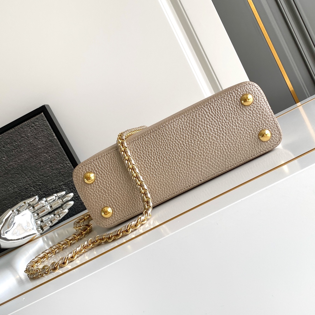 LV高仿香檳金Capucines MM手提包 奢華優雅氣質新色｜歐美奢侈品精品推薦