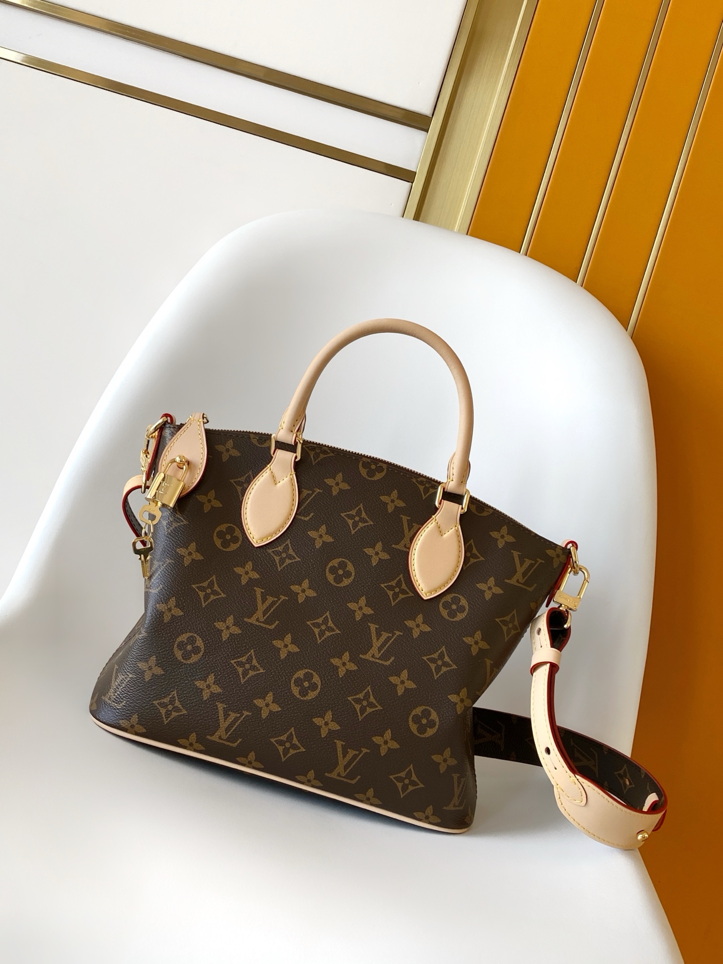 LV高仿老花中型手提包 經典結構百搭女包