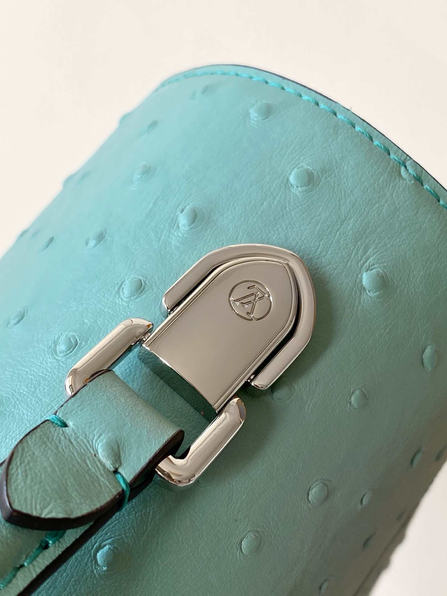 LV一比一湖水綠鴕鳥皮手提包 清新高雅小型鎖扣包｜歐美奢侈品精品推薦