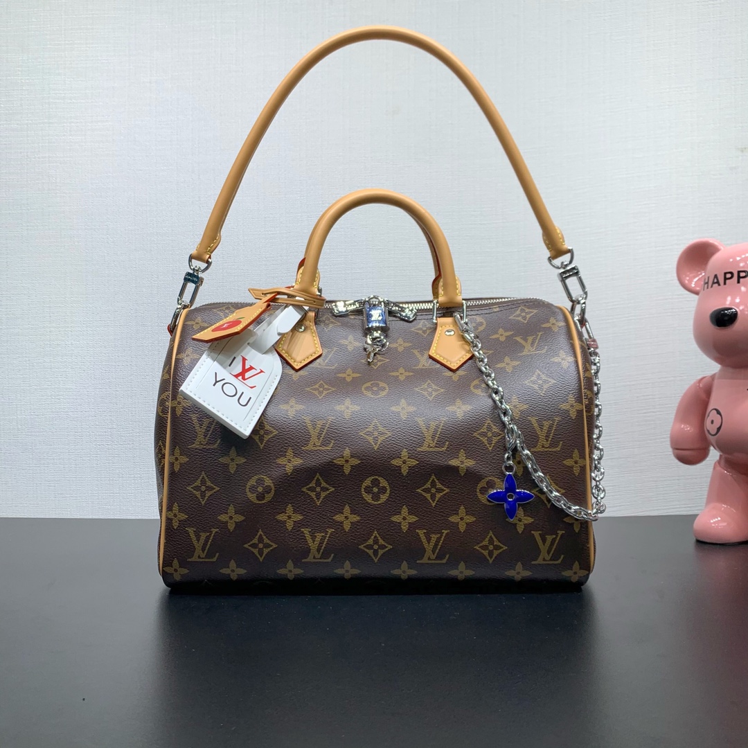 LV A貨Speedy 30手提包 女士老花鏈條款 奢華經典再現