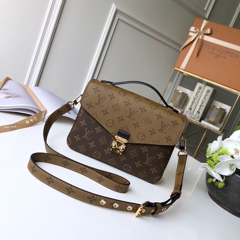LV A貨Pochette Métis雙色拼接包 女士精品復古手提