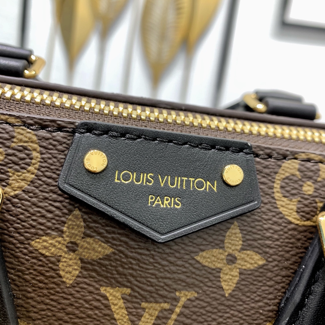 LV高仿Speedy Bandoulière黑手柄手提包 經典老花｜歐美奢侈品精品推薦