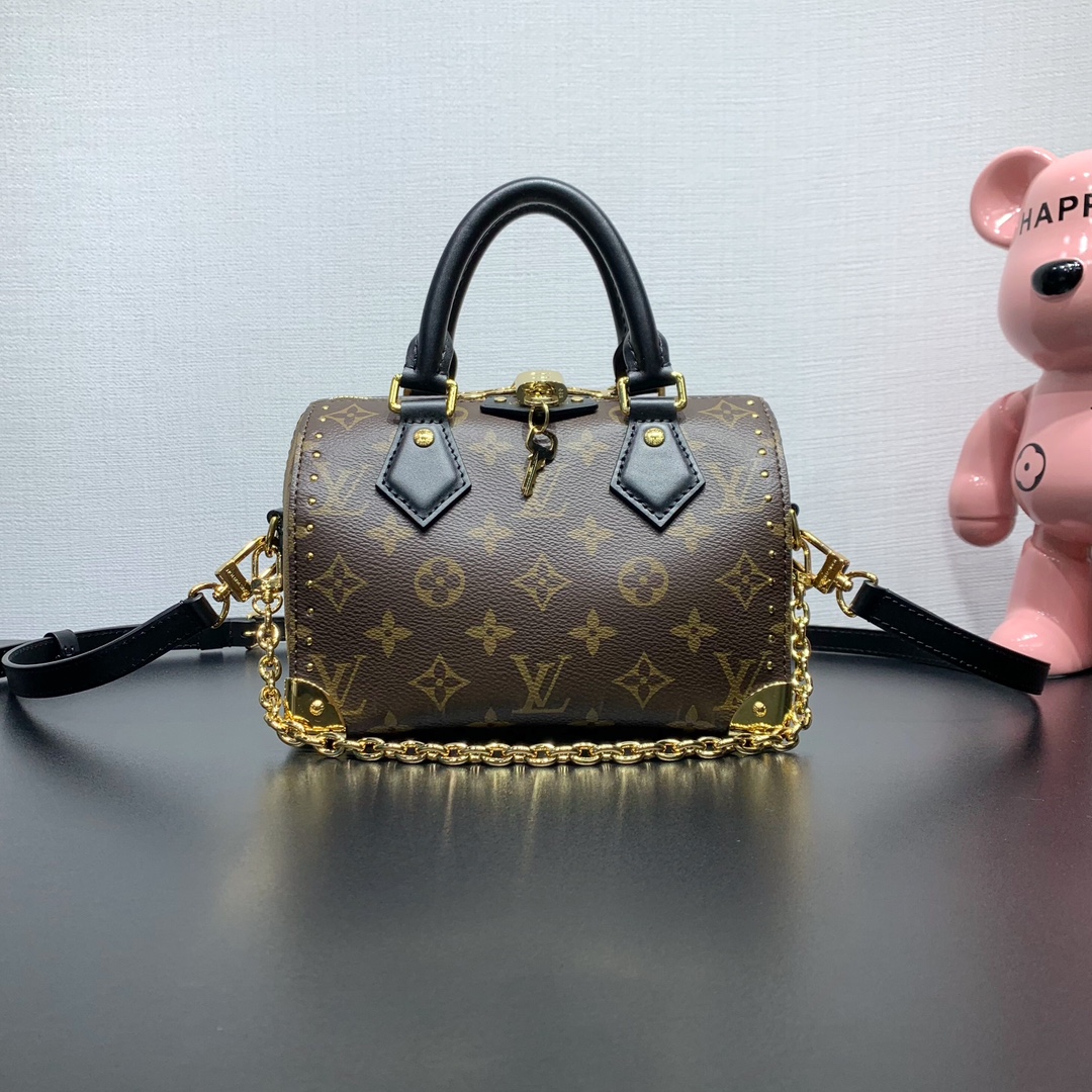 LV原單Nano Speedy鏈條迷你包 經典老花時尚手袋