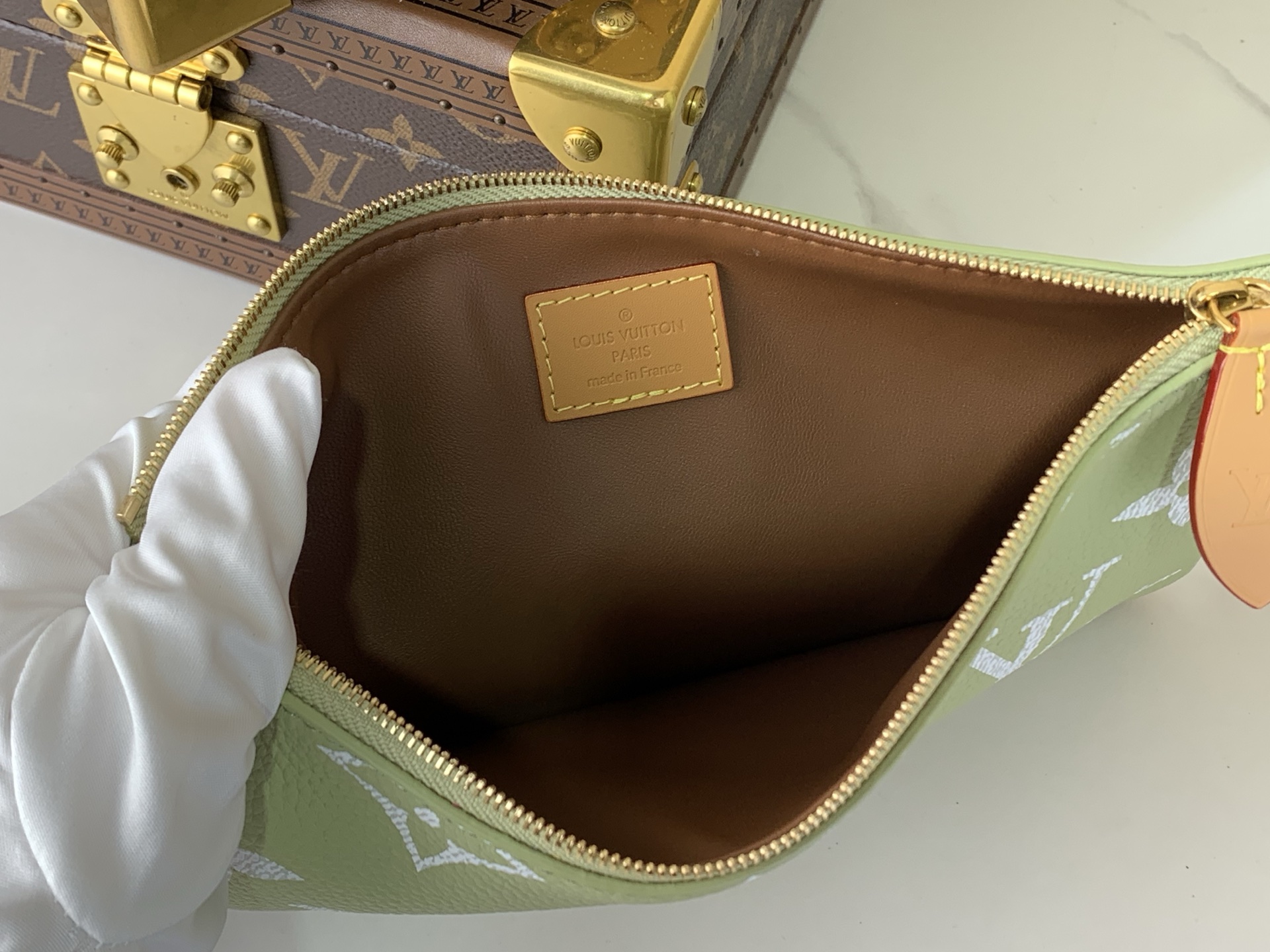 LV高仿Keepall Bandoulière 50手提旅行袋 綠白老花｜歐美奢侈品精品推薦