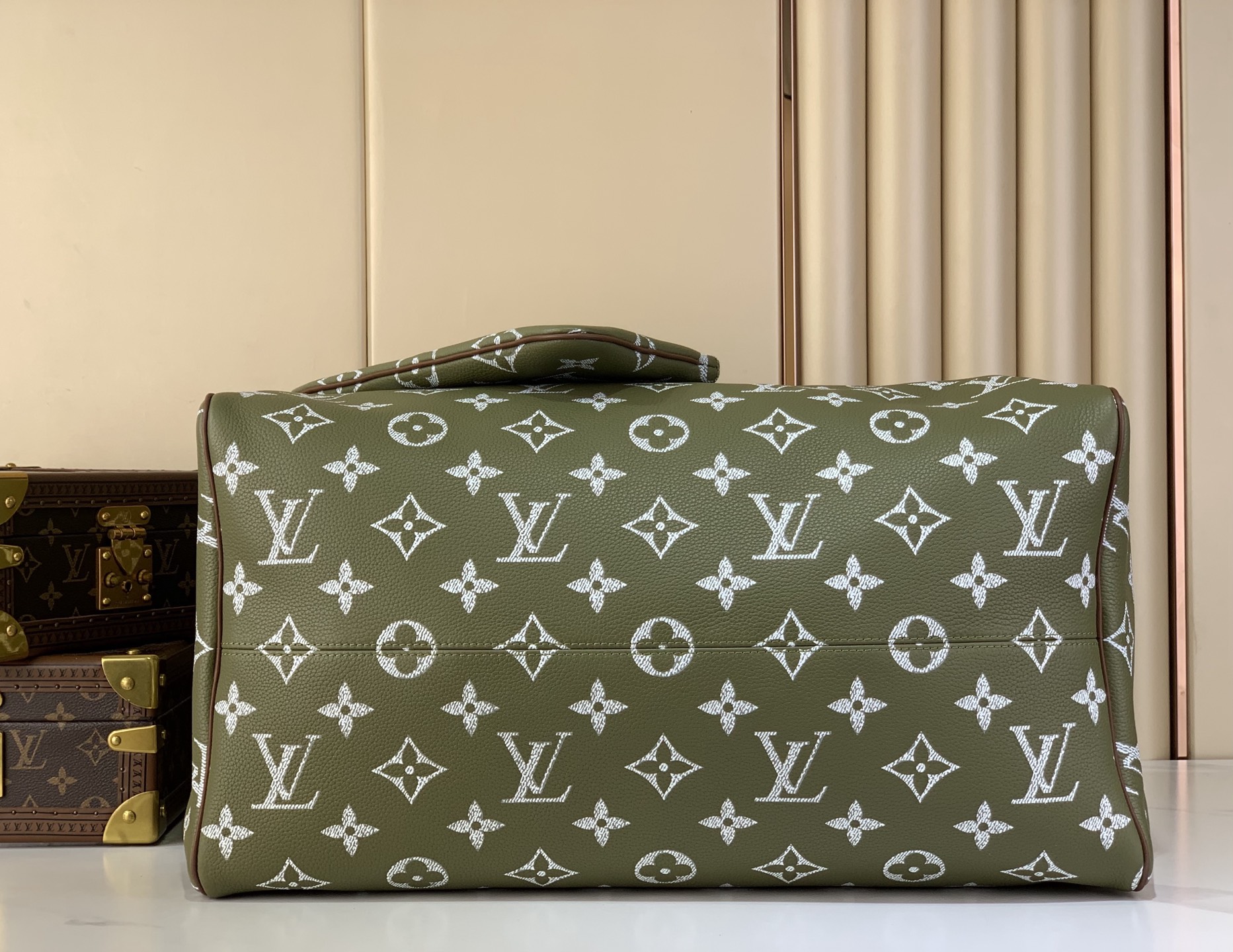 LV一比一Keepall Bandoulière 50手提旅行袋 橄欖綠老花｜歐美奢侈品精品推薦