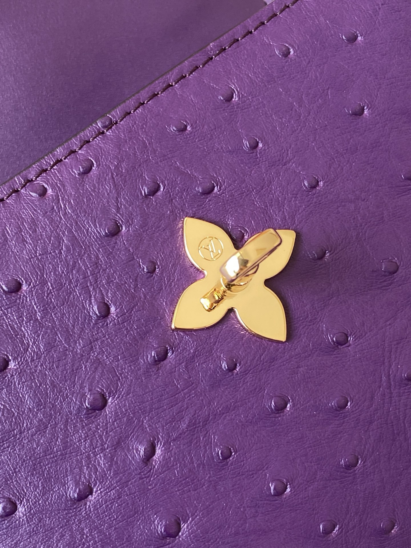 LV高仿紫色迷你鴕鳥紋手提包 小包時尚精品｜歐美奢侈品精品推薦