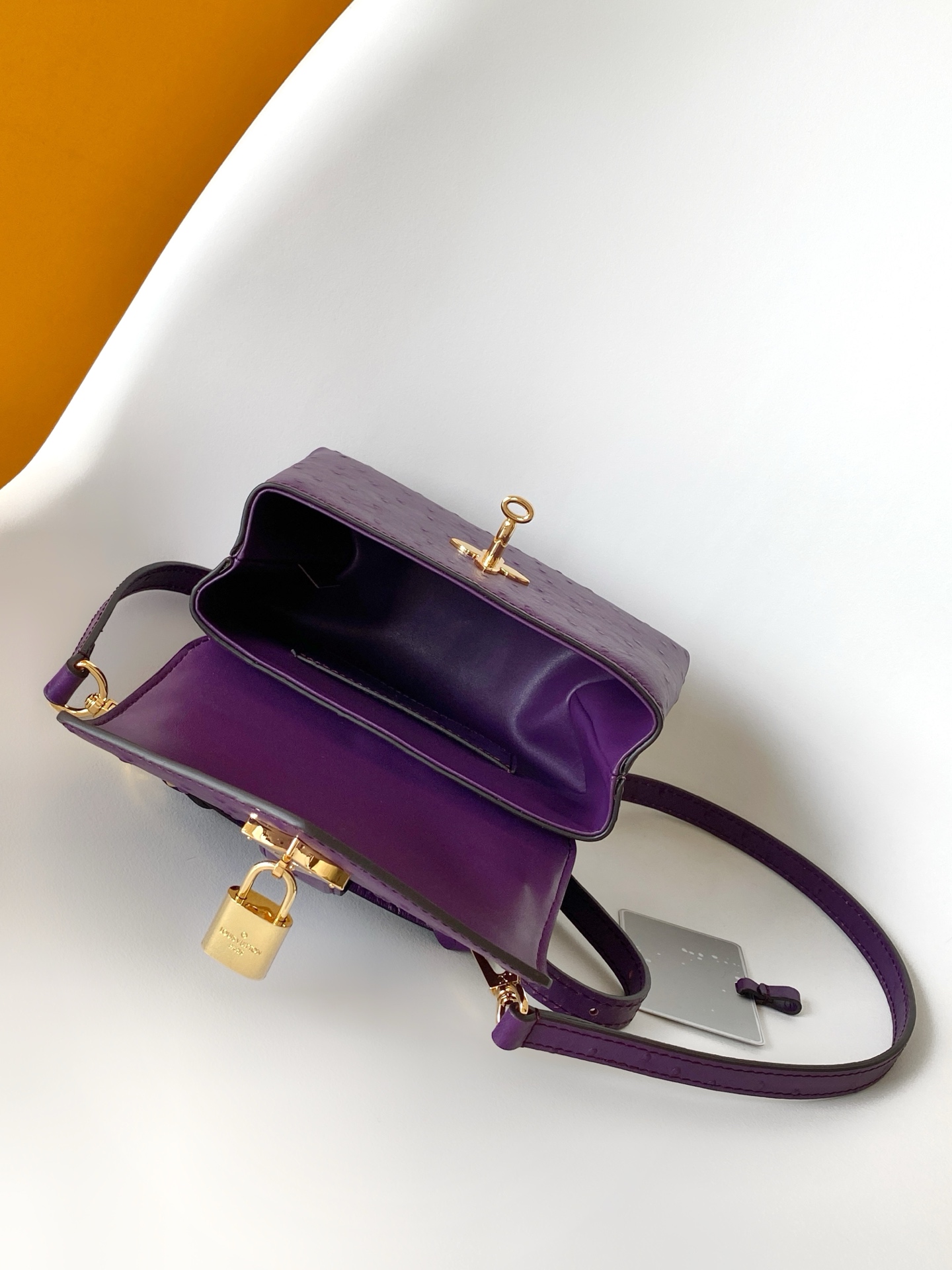 LV高仿紫色迷你鴕鳥紋手提包 小包時尚精品｜歐美奢侈品精品推薦