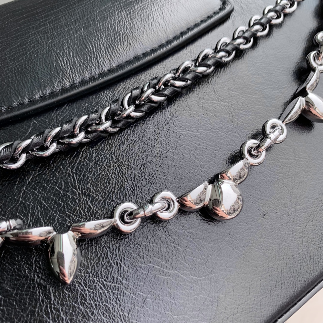 LV原單黑色金屬鏈LOGO手提包 經典百搭款｜歐美奢侈品精品推薦