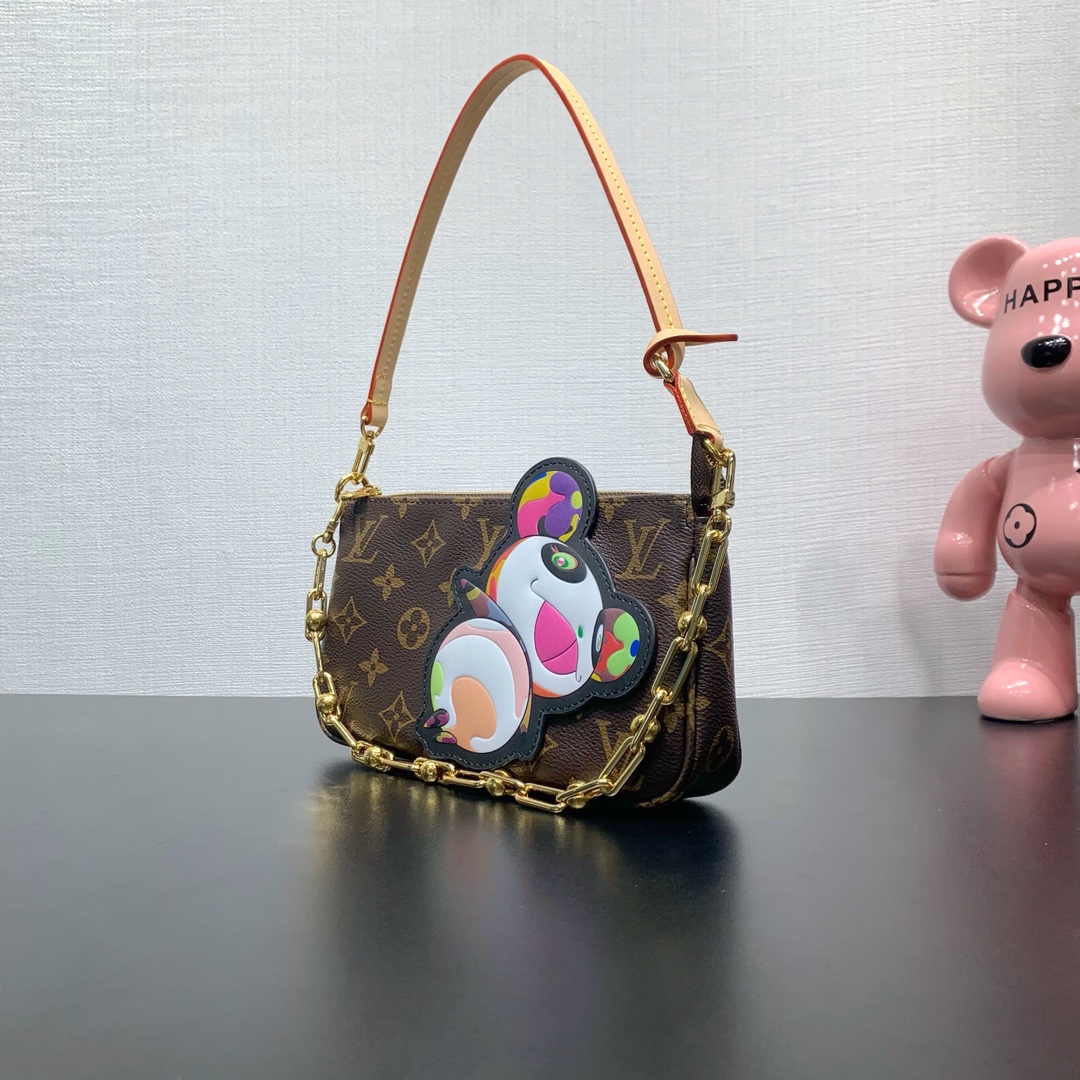 LV一比一老花金鏈卡通手拿包 限量藝術設計款｜歐美奢侈品精品推薦