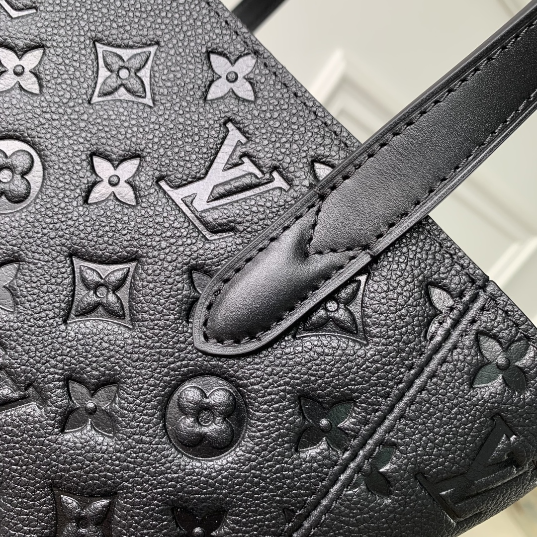 LV一比一黑色壓花鎖扣水桶包 精品立體質感款｜歐美奢侈品精品推薦