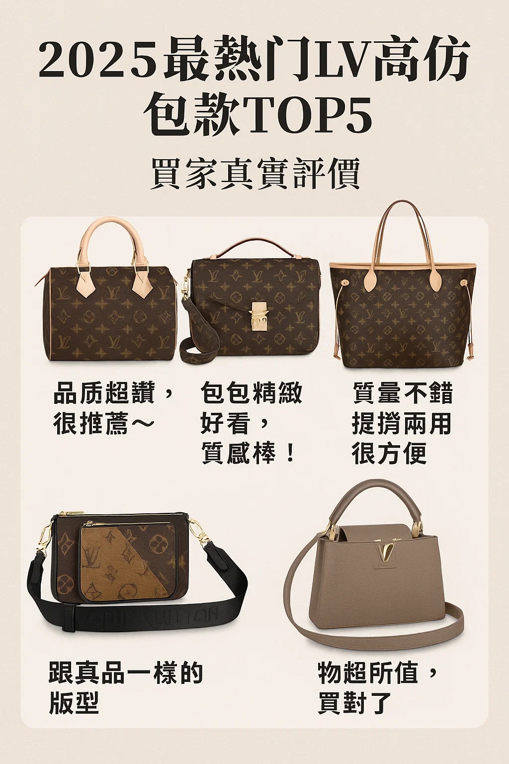 2025最熱門LV高仿包款TOP5｜買家真實評價與深度評測｜精品復刻包選購指南｜歐美奢侈品精品推薦