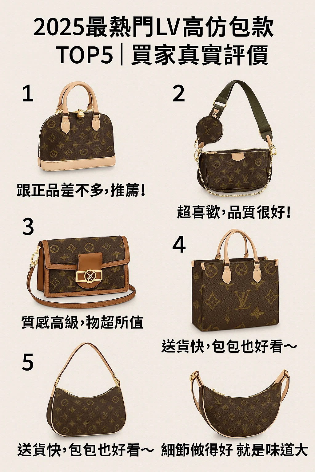 2025最熱門LV高仿包款TOP5｜買家真實評價與深度評測｜精品復刻包選購指南｜歐美奢侈品精品推薦