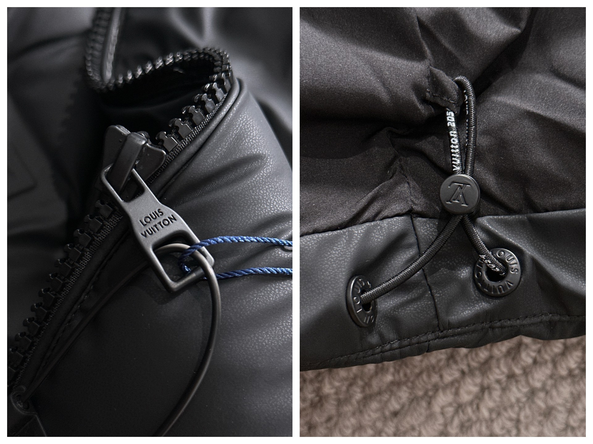 LV 原單黑色立體壓紋羽絨外套 冬季保暖時尚款｜歐美奢侈品精品推薦