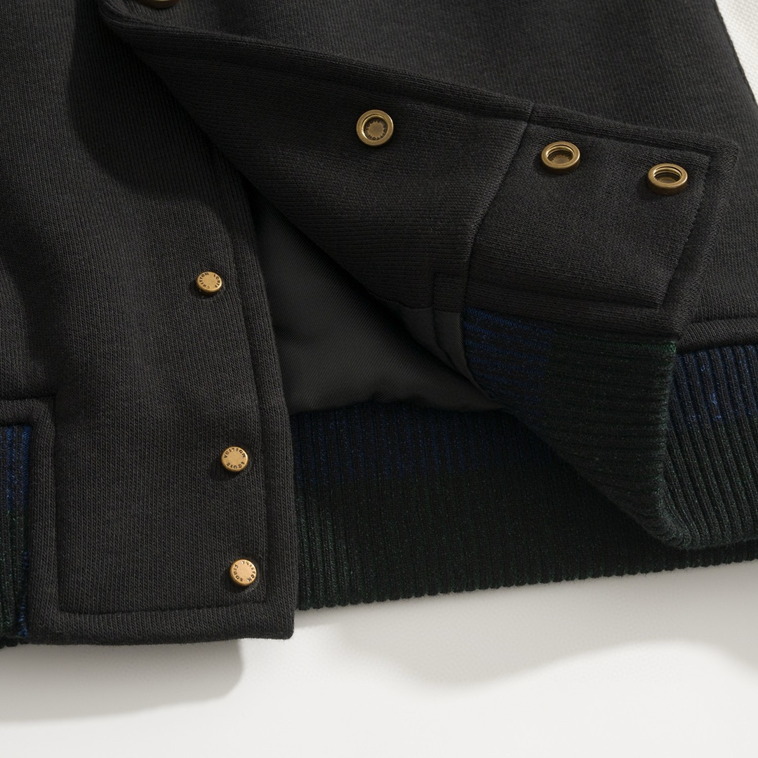 LV一比一男士棒球外套 黑白拼色設計潮流款｜歐美奢侈品精品推薦