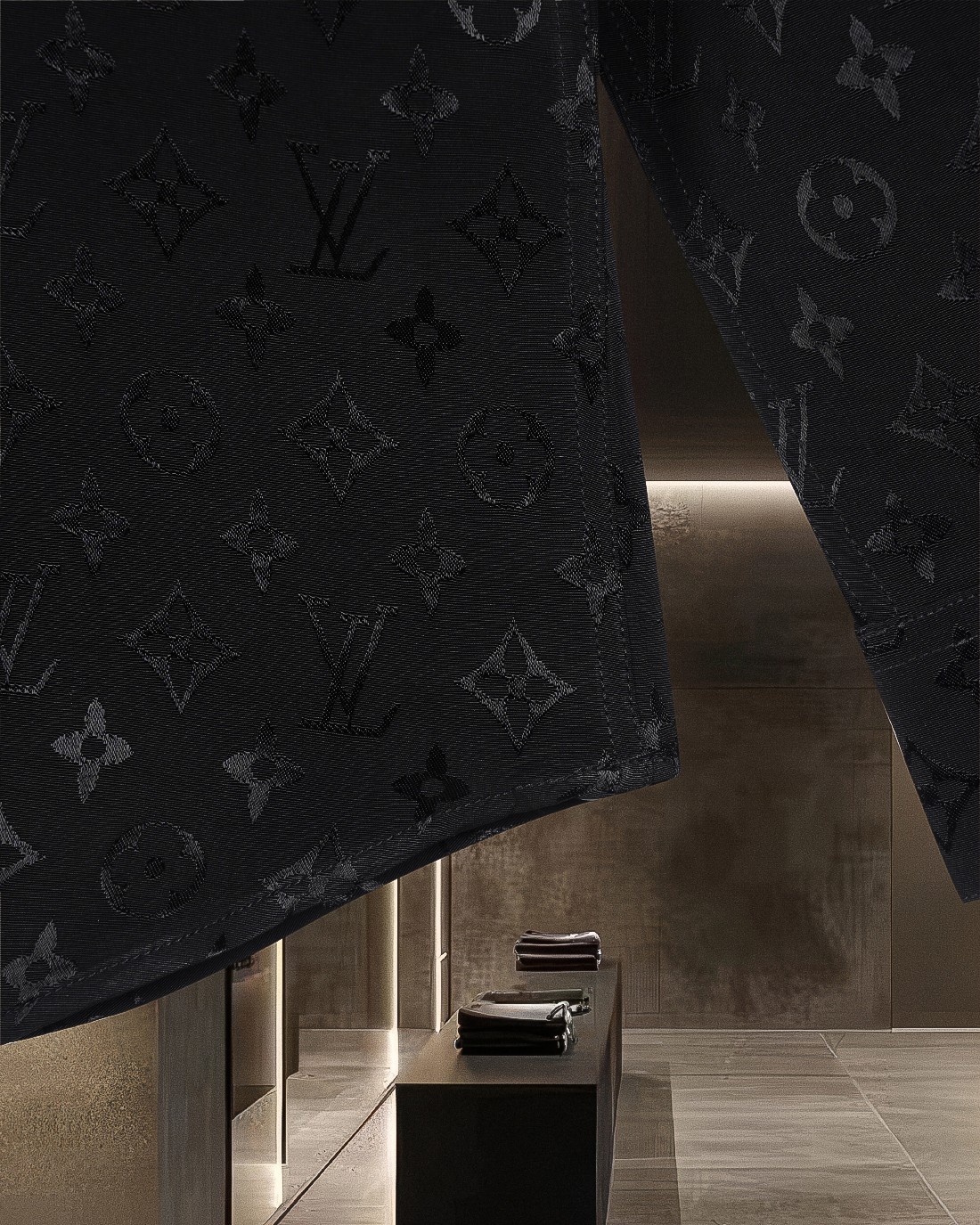 LV 原單黑色Monogram長袖襯衫 經典隱花設計｜歐美奢侈品精品推薦