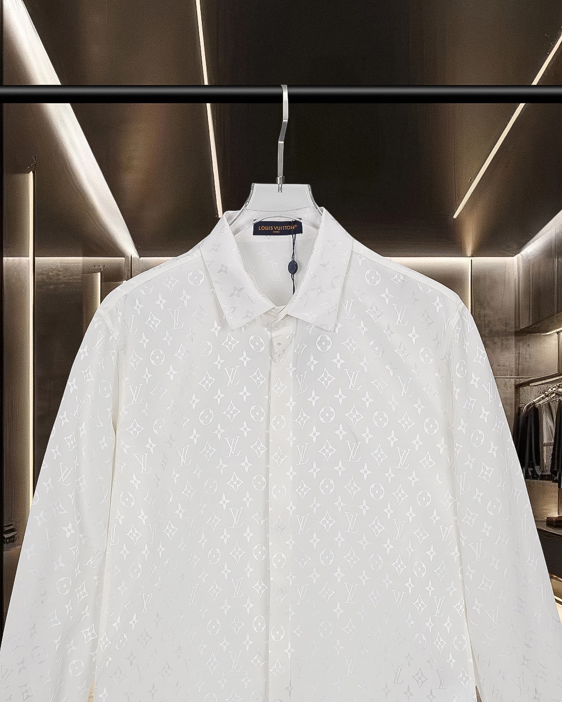LV 一比一白色Monogram隱花長袖襯衫 奢華經典氣質｜歐美奢侈品精品推薦