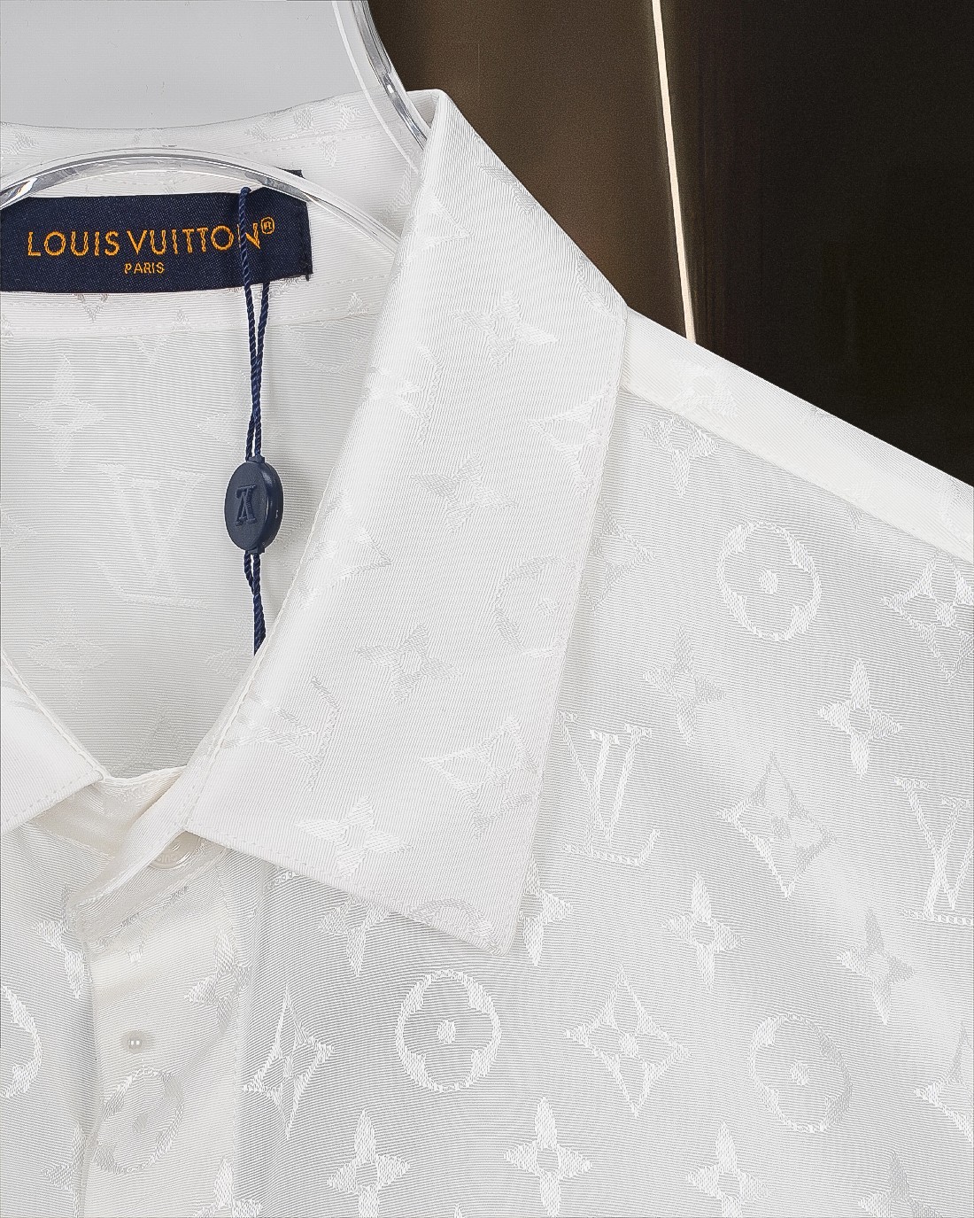 LV 一比一白色Monogram隱花長袖襯衫 奢華經典氣質｜歐美奢侈品精品推薦