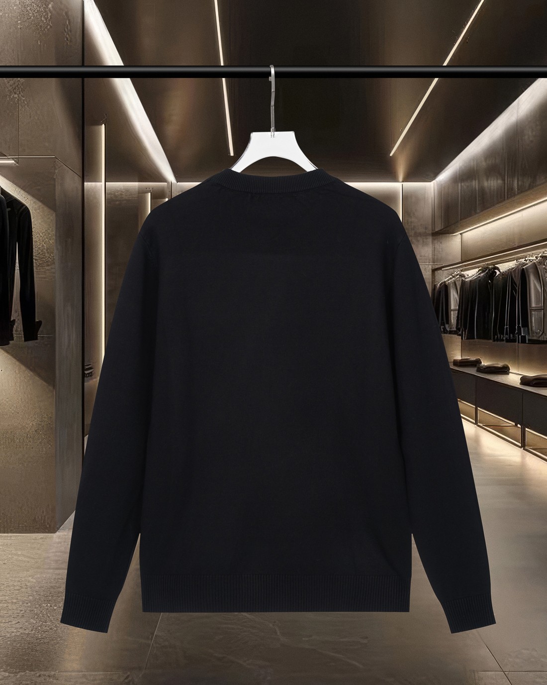 LV 高仿黑色刺繡圓領毛衣 秋冬簡約奢華款｜歐美奢侈品精品推薦