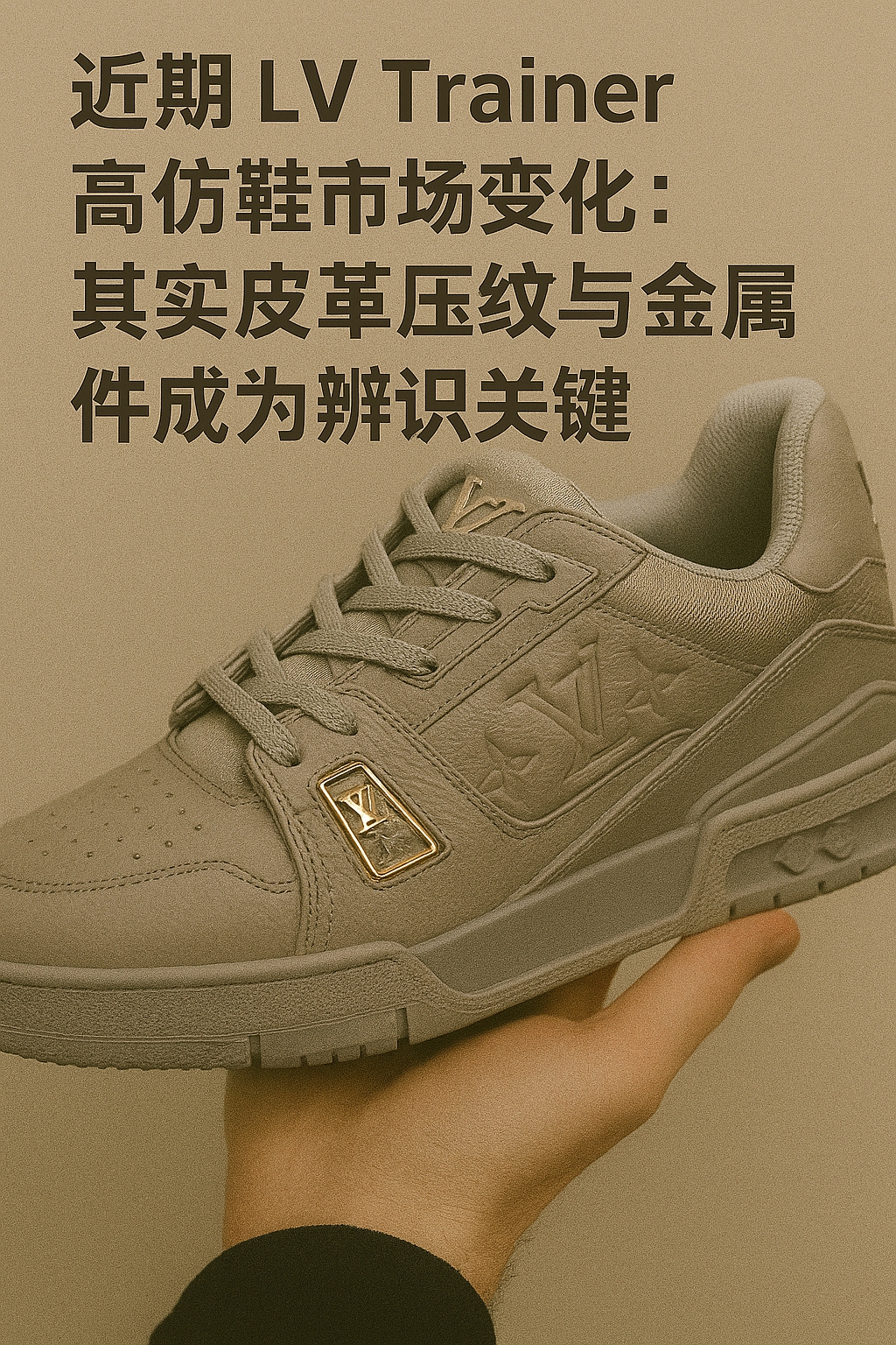 近期LV Trainer高仿鞋市場深度觀察：皮革壓紋深度與金屬件光澤已成鑑別復刻等級的關鍵所在｜歐美奢侈品精品推薦