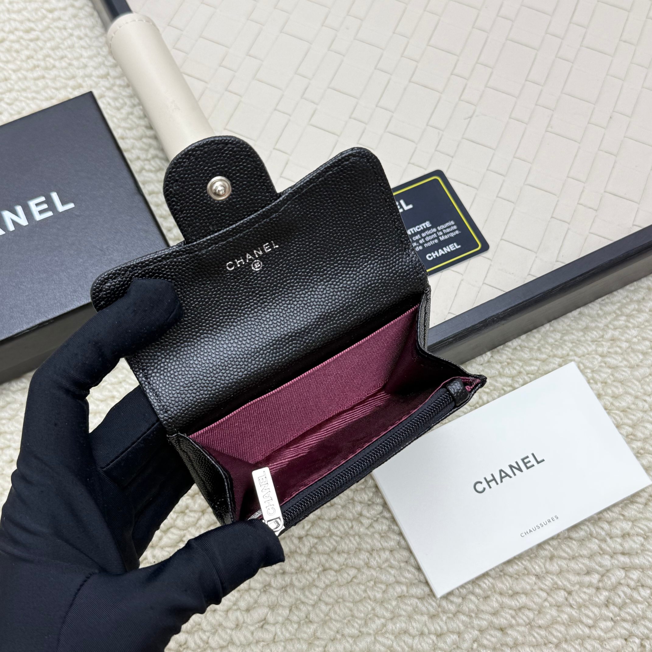 Chanel一比一黑銀CC皮夾 經典菱格紋羊皮質感小款錢包｜歐美奢侈品精品推薦