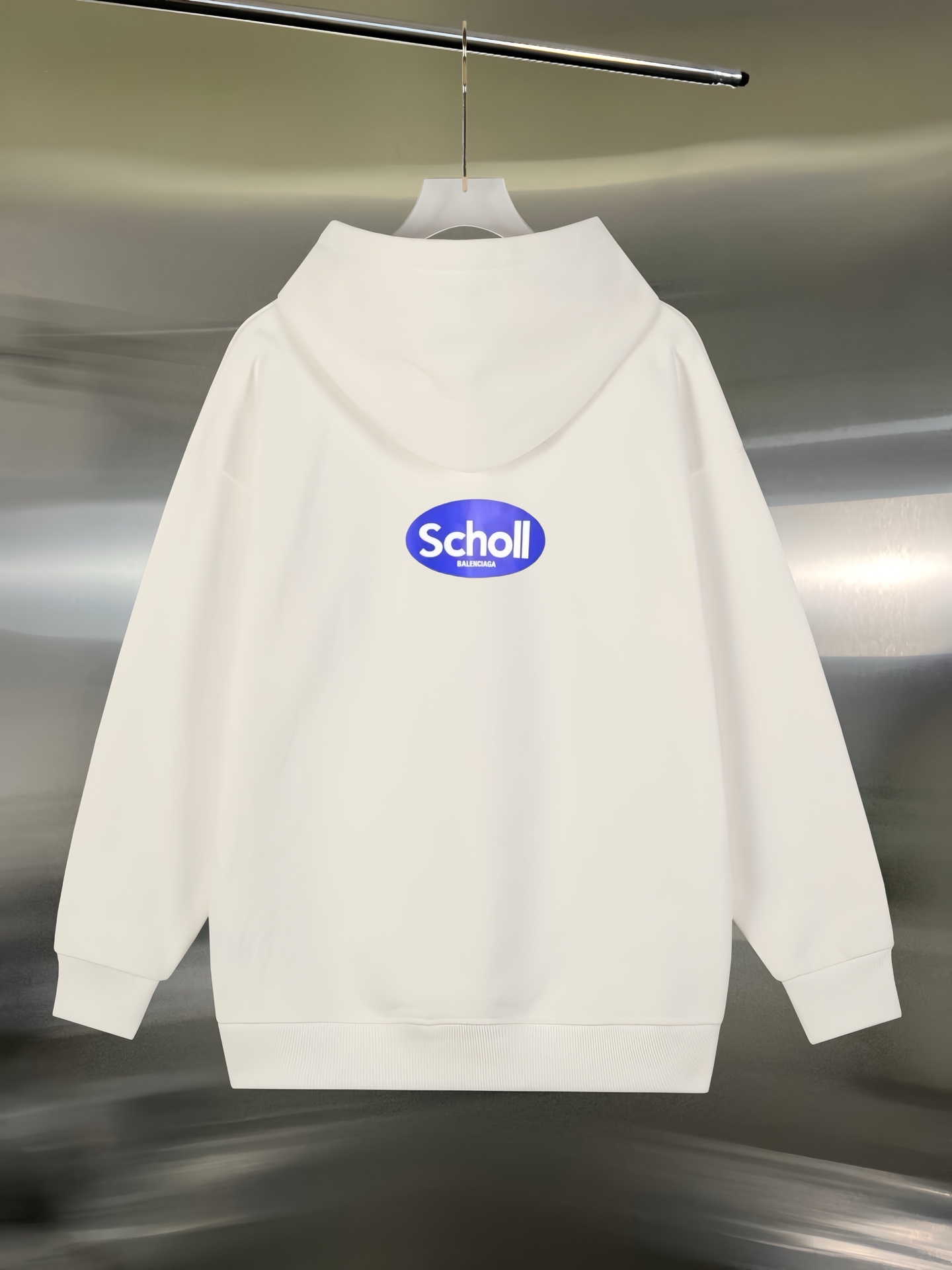Balenciaga高仿連帽衛衣白色潮流字母Scholl圖案男士款| 11 Balenciaga高仿連帽衛衣白色潮流字母Scholl圖案男士款