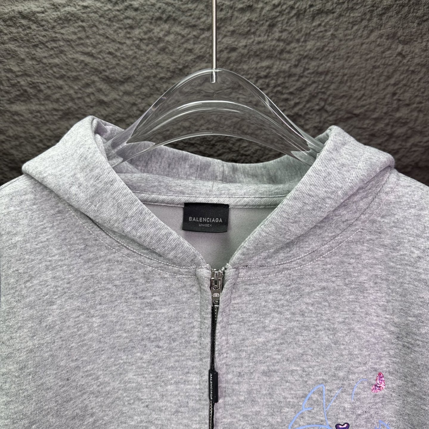 Balenciaga A貨連帽外套 灰色塗鴉設計俏皮風格| 13 Balenciaga A貨連帽外套 灰色塗鴉設計俏皮風格