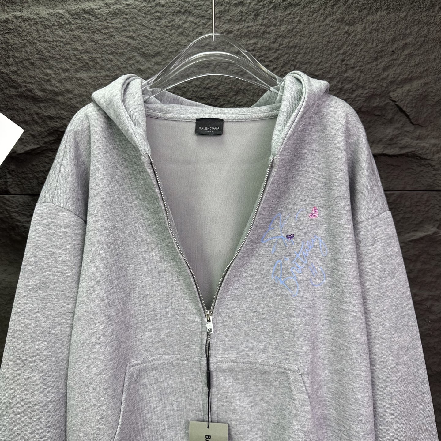 Balenciaga A貨連帽外套 灰色塗鴉設計俏皮風格| 11 Balenciaga A貨連帽外套 灰色塗鴉設計俏皮風格