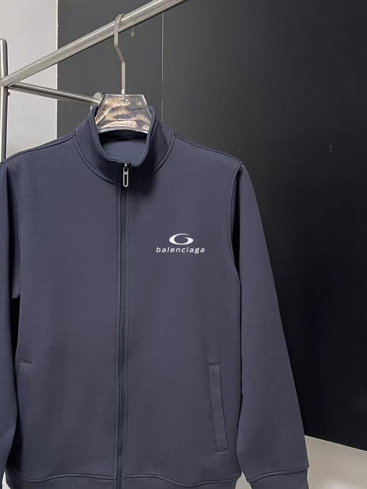 Balenciaga 高仿男士深藍立領外套 質感車線修身版型| 12 Balenciaga 高仿男士深藍立領外套 質感車線修身版型