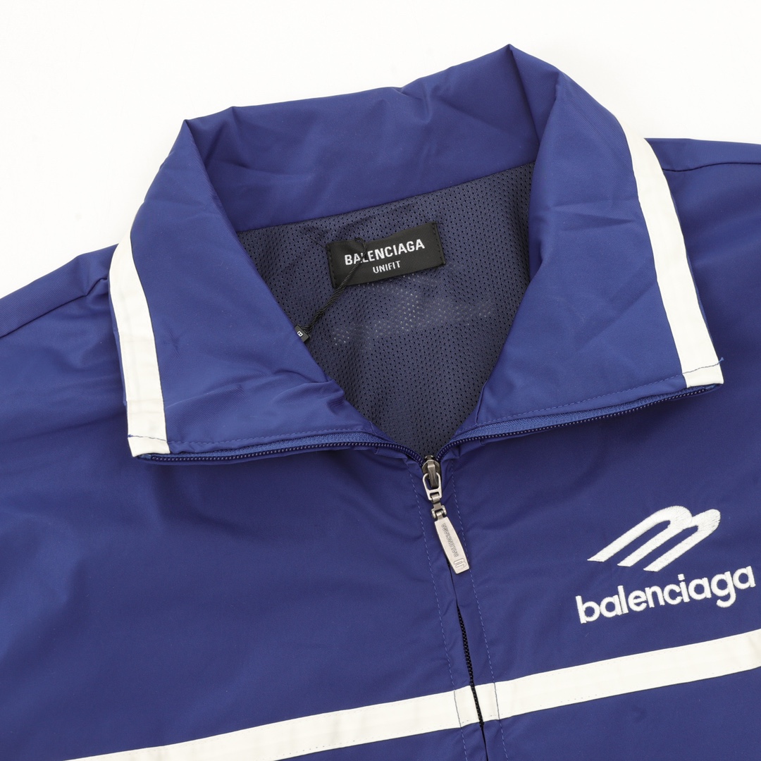 Balenciaga 一比一男士寶藍運動外套 撞色條紋立領設計| 13 Balenciaga 一比一男士寶藍運動外套 撞色條紋立領設計