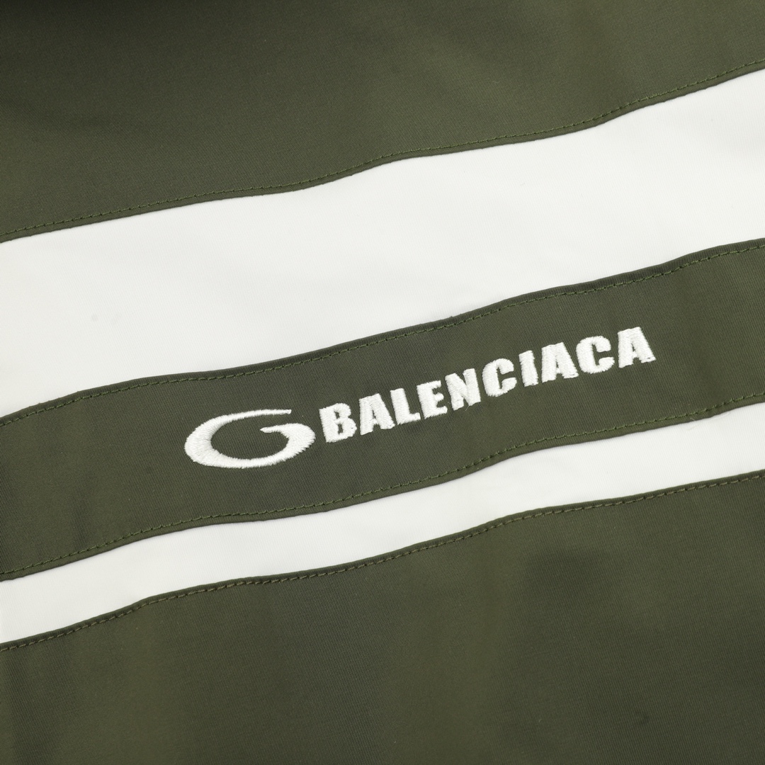 Balenciaga A貨男士軍綠拼色立領外套 拉鍊休閒運動風格| 12 Balenciaga A貨男士軍綠拼色立領外套 拉鍊休閒運動風格