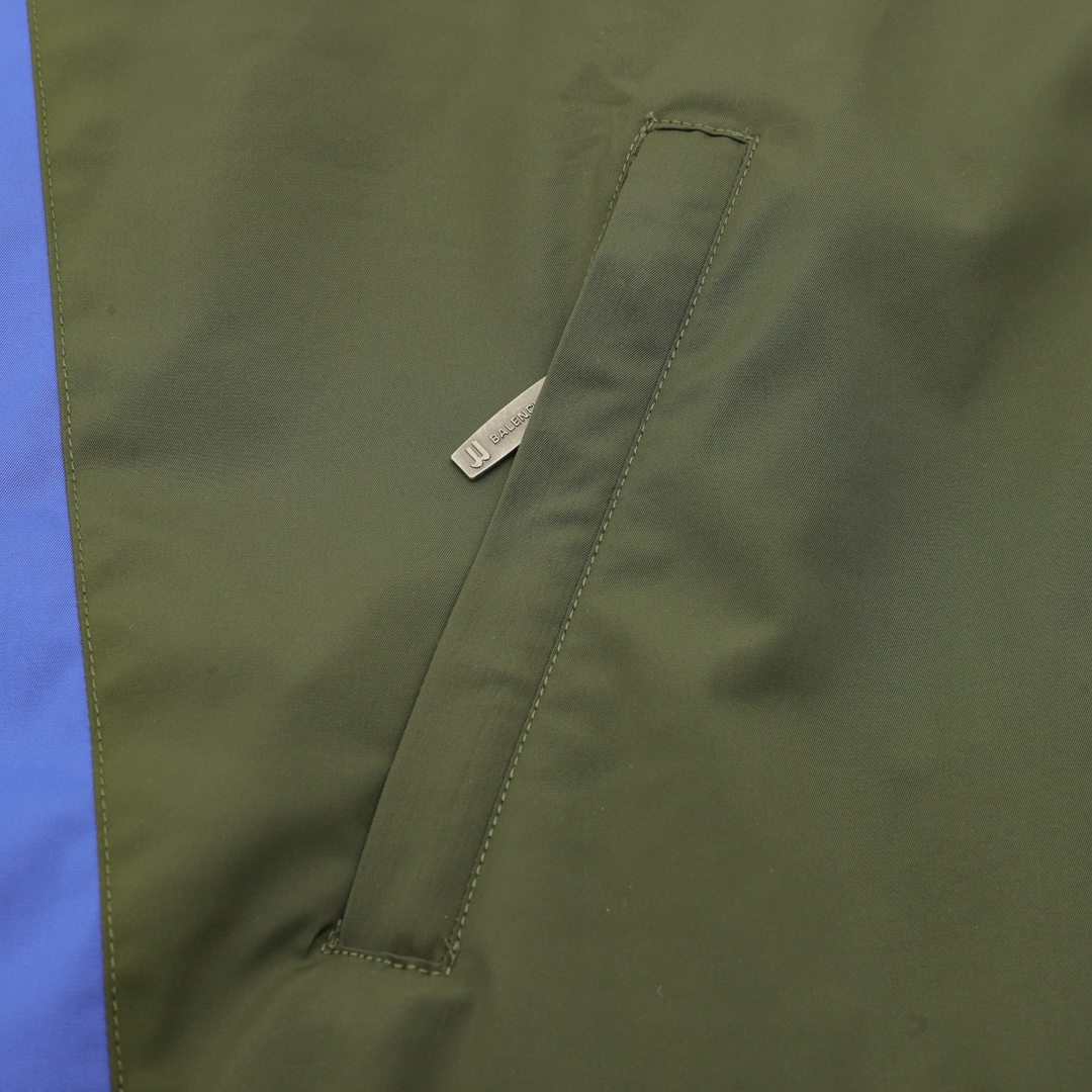 Balenciaga A貨男士軍綠拼色立領外套 拉鍊休閒運動風格| 11 Balenciaga A貨男士軍綠拼色立領外套 拉鍊休閒運動風格