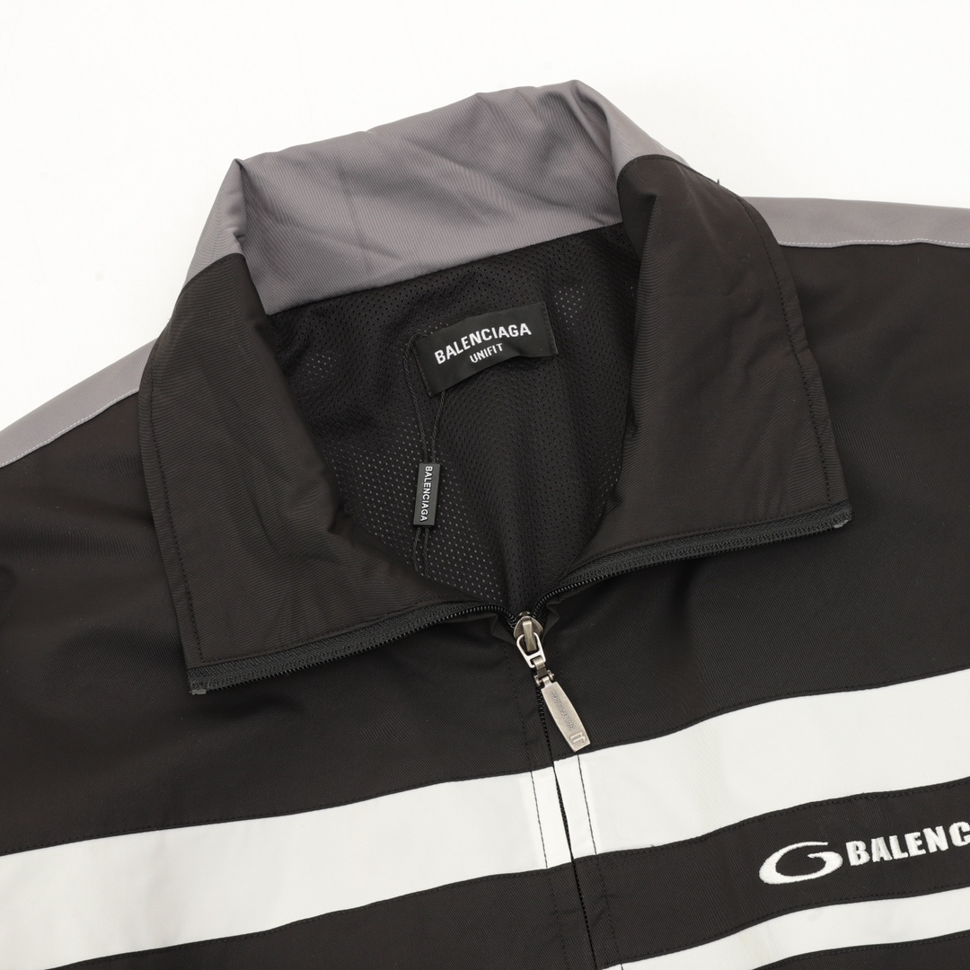 Balenciaga 高仿男士黑色拼接外套 條紋撞色立領潮流款| 13 Balenciaga 高仿男士黑色拼接外套 條紋撞色立領潮流款