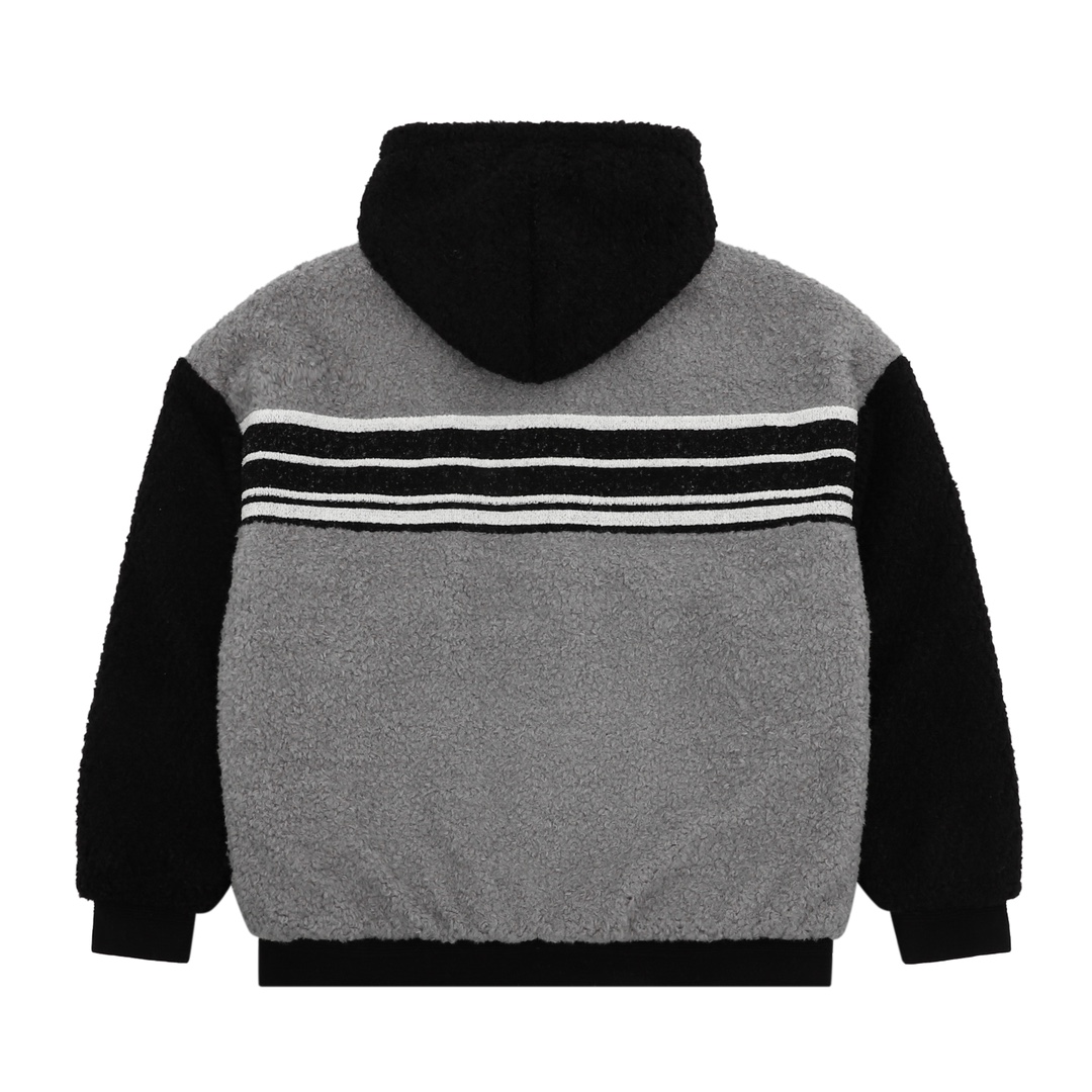 Balenciaga高仿連帽外套 男款灰黑拼色羊羔毛運動風設計| 14 Balenciaga高仿連帽外套 男款灰黑拼色羊羔毛運動風設計