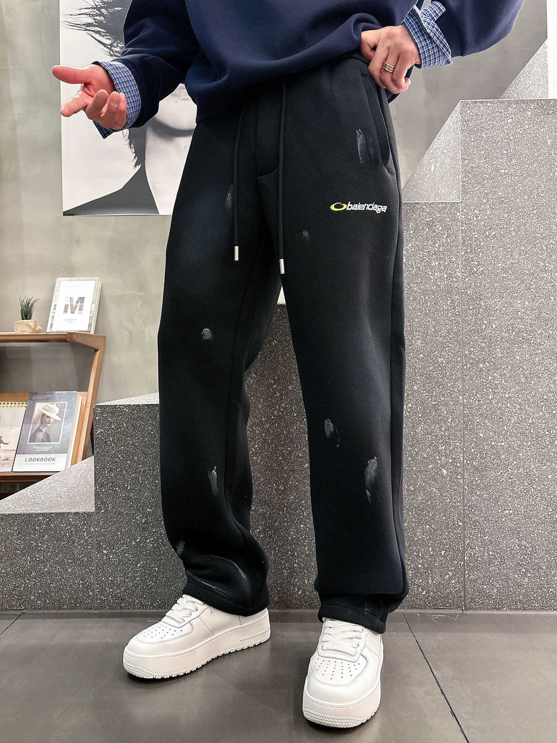 Balenciaga 高仿男士水洗刷破運動褲 潮流寬鬆直筒設計款