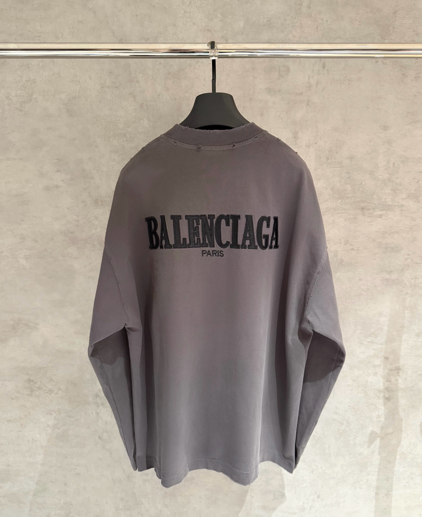 Balenciaga高仿男士長袖T恤水洗灰極簡Logo設計日系風格款| 14 Balenciaga高仿男士長袖T恤水洗灰極簡Logo設計日系風格款