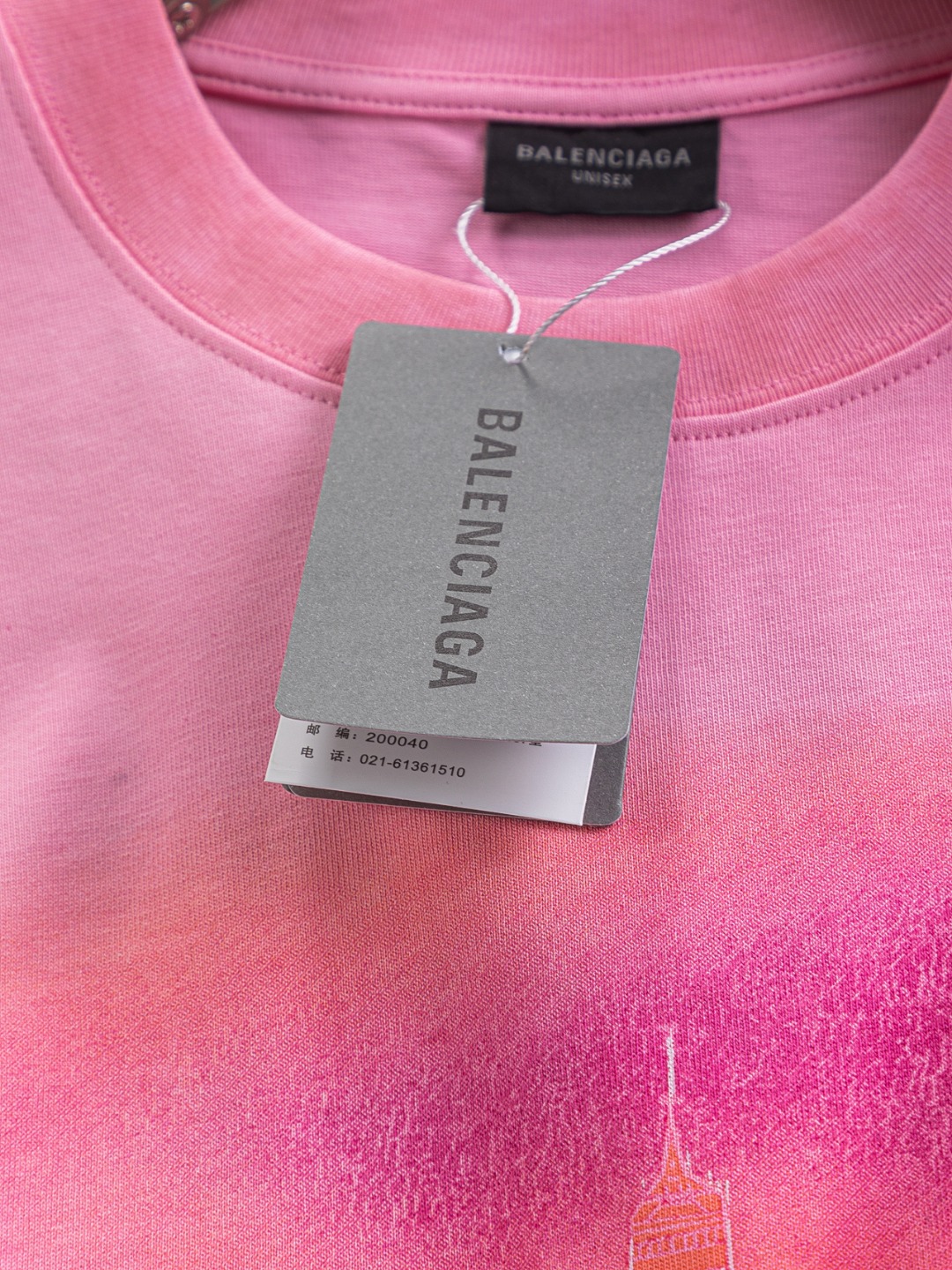BalenciagaA貨女款短袖T恤粉色艾菲爾塔印花法式浪漫感| 15 BalenciagaA貨女款短袖T恤粉色艾菲爾塔印花法式浪漫感