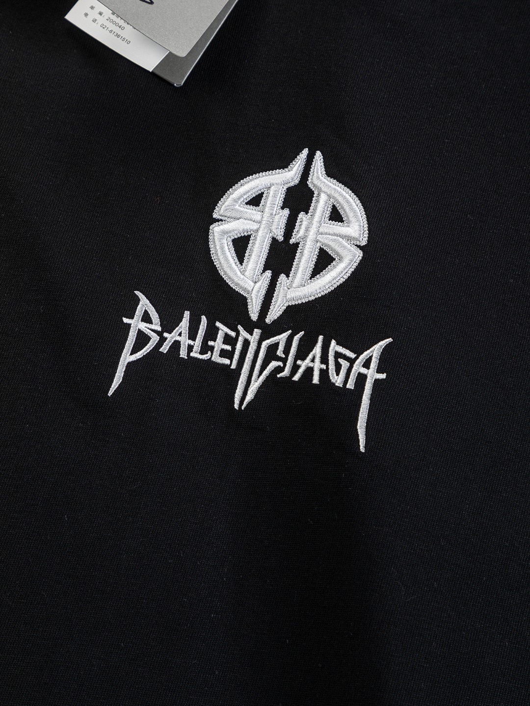 Balenciaga一比一男士黑色短袖T恤徽章風格圖案設計個性款| 8 Balenciaga一比一男士黑色短袖T恤徽章風格圖案設計個性款