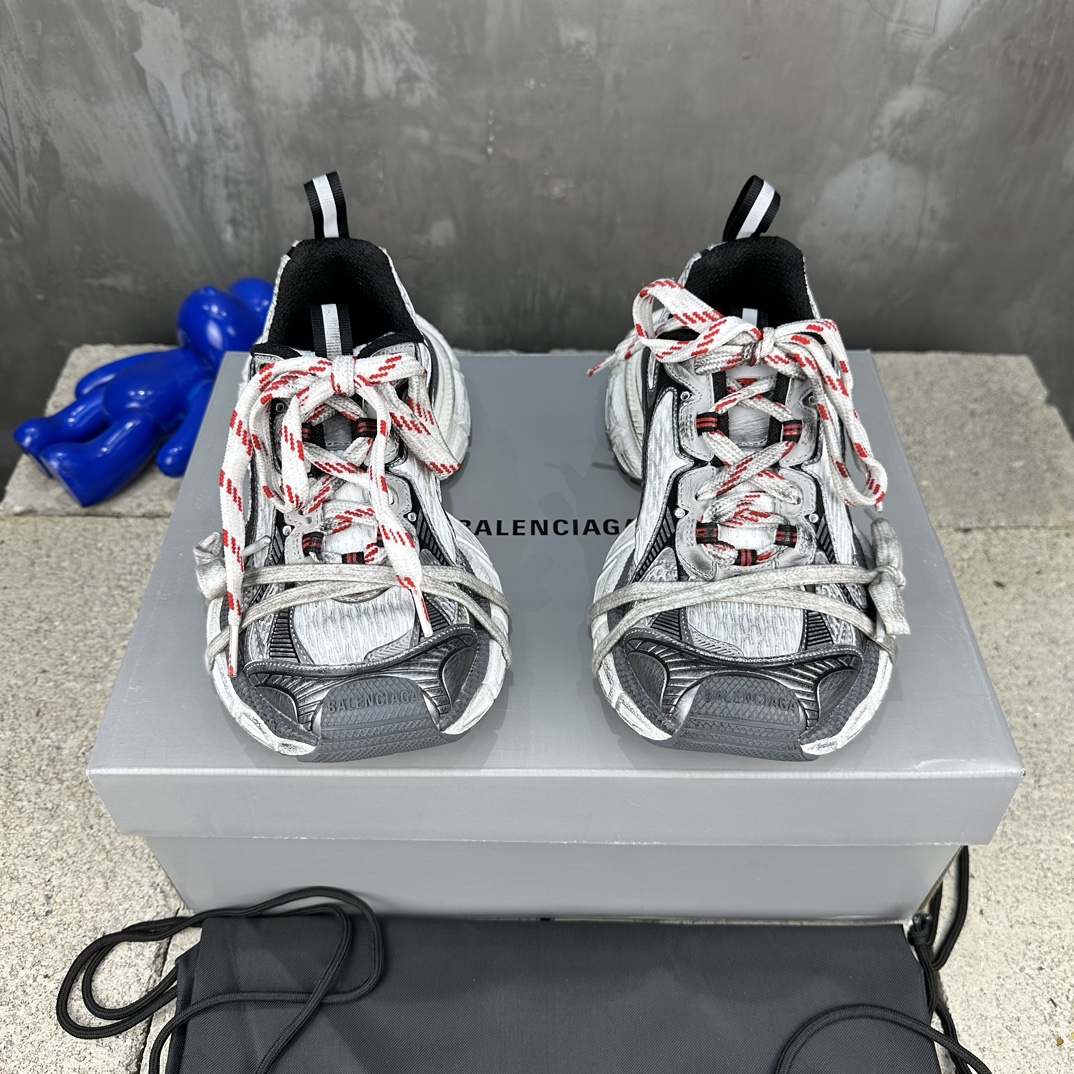Balenciaga A貨老爹鞋紅黑編織鞋帶撞色造型感十足